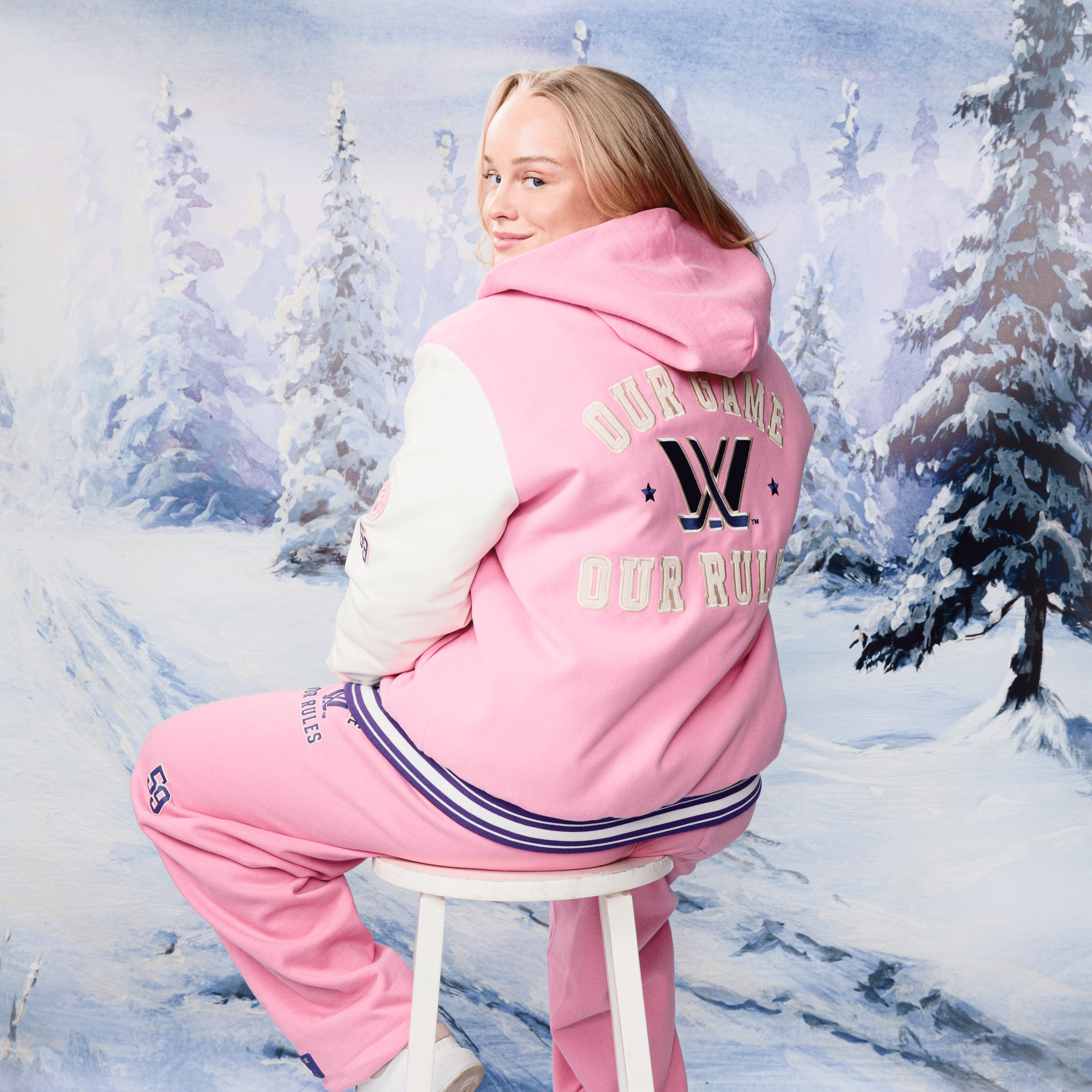 PWHL x Barbie by Peace Collective Adult Letterman Jacket - Jacket in S