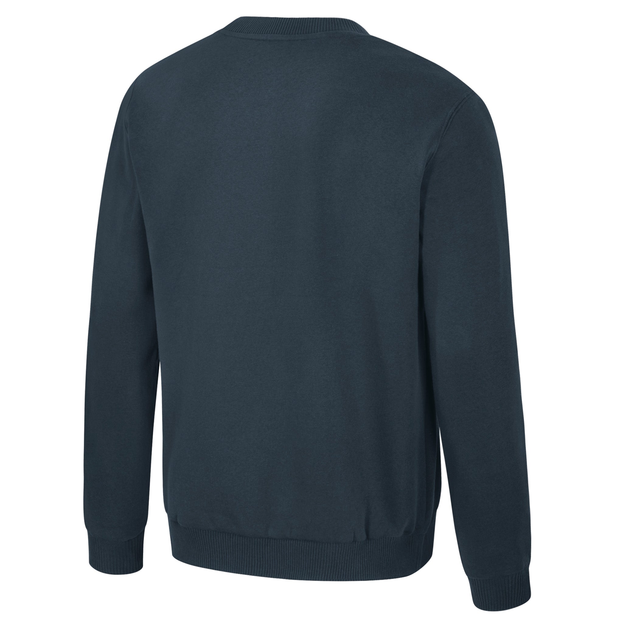 The back of the charcoal Adult Seattle Torrent Stadium Essentials Club Level Fleece Crewneck Sweater
