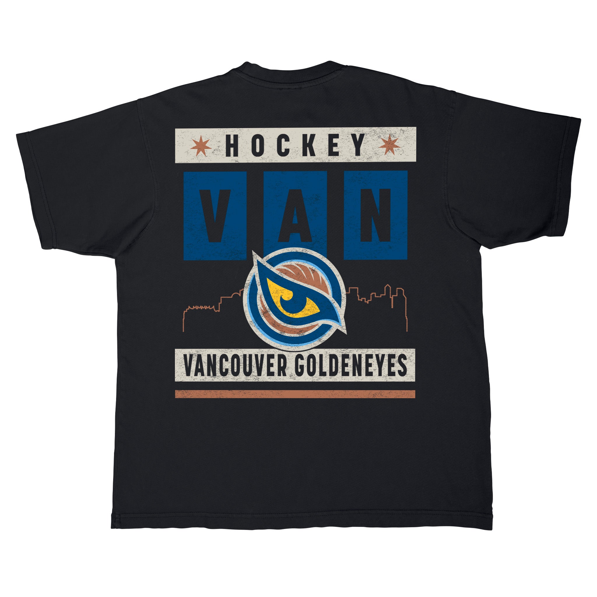 Back of the Adult Vancouver Goldeneyes Stadium Essentials Big Shot Urban T-Shirt