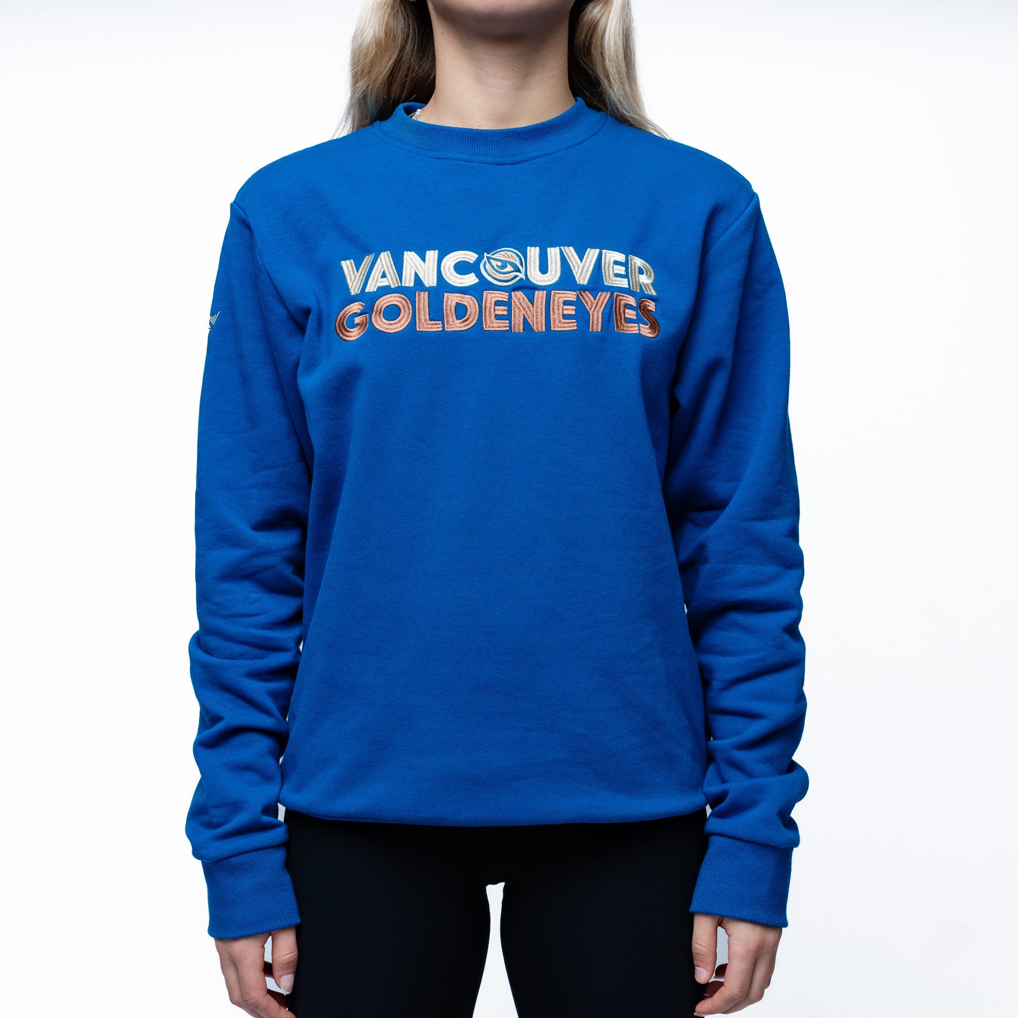 Person wearing blue Adult Vancouver Goldeneyes Royalty Standard Cloud Crew