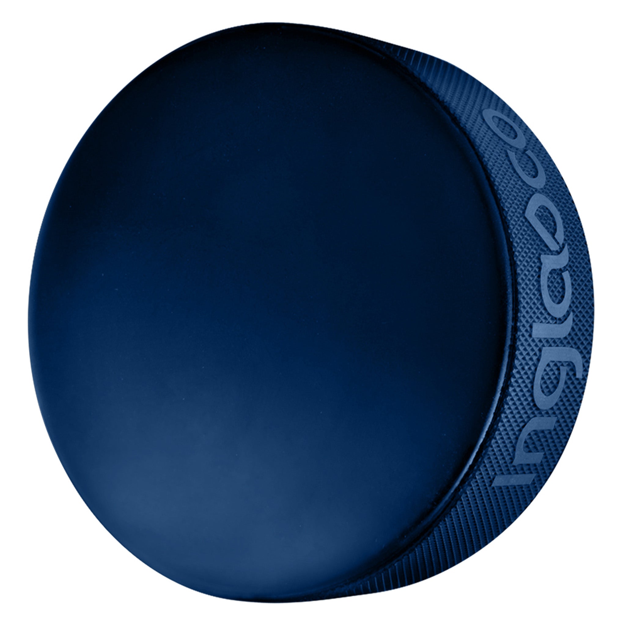 The back of a navy Vancouver Goldeneyes Colored Puck
