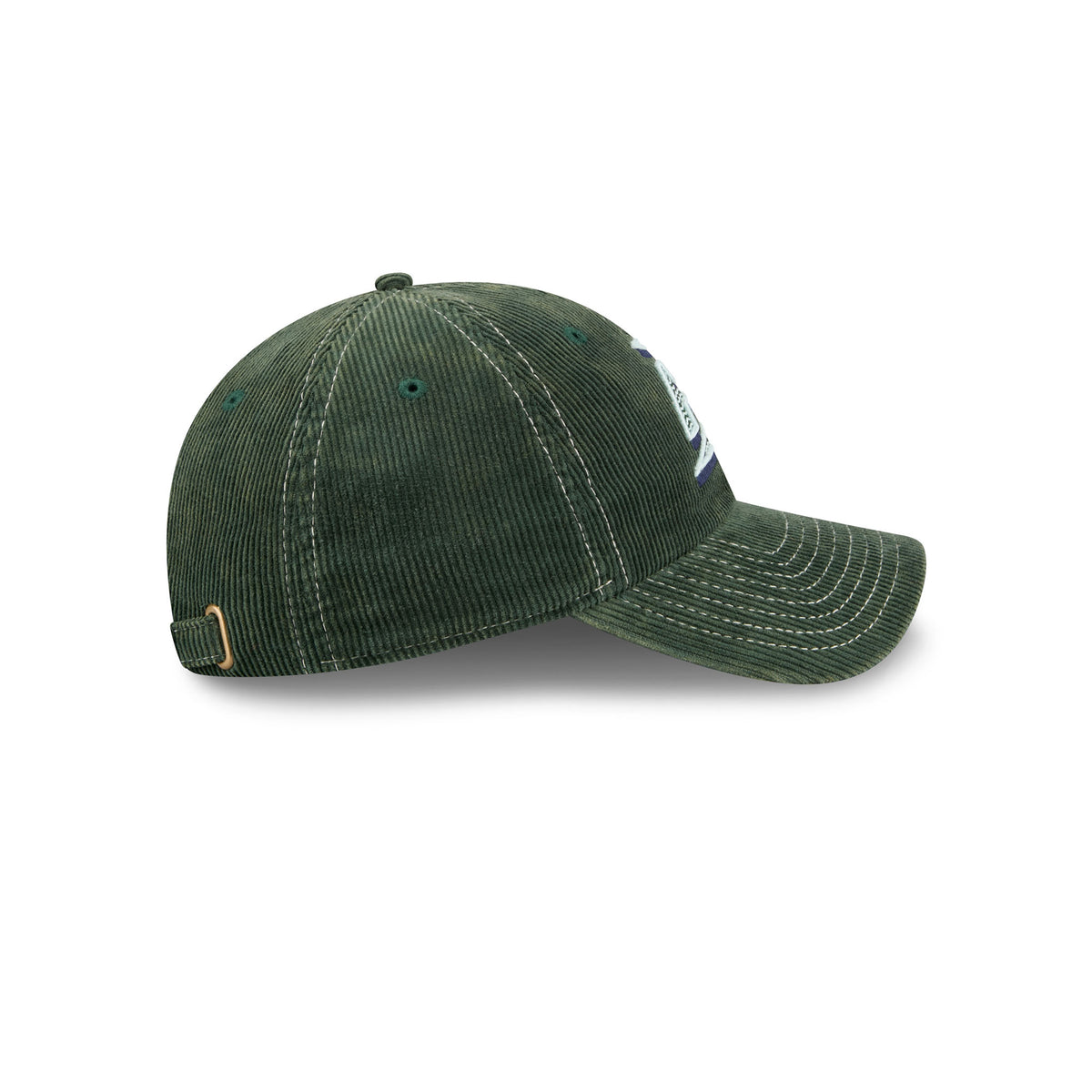 green corduroy cap on a white background