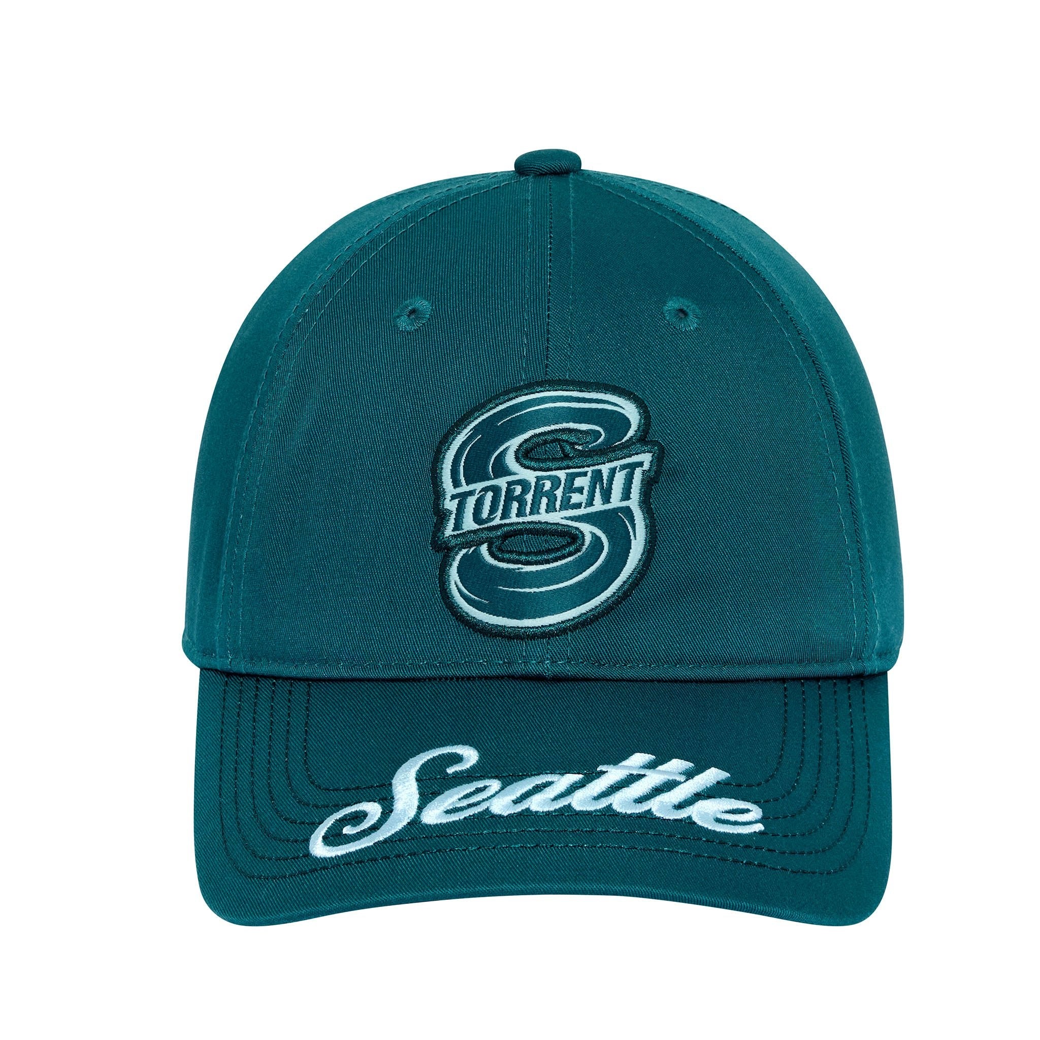 Teal cap with 'Torrent' logo on a white background