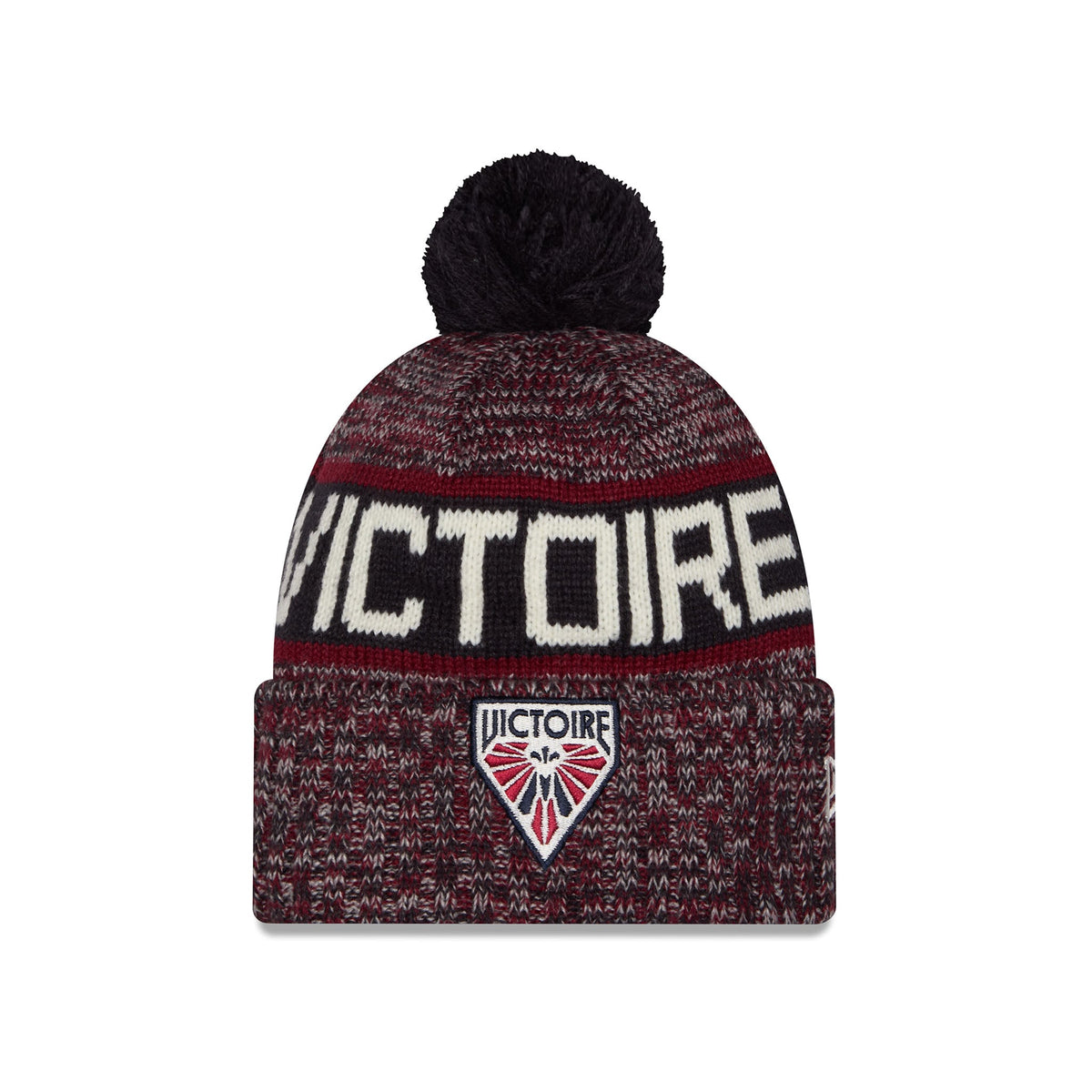 Adult Montreal Victoire New Era Knit Tri Color Pom Beanie Front View