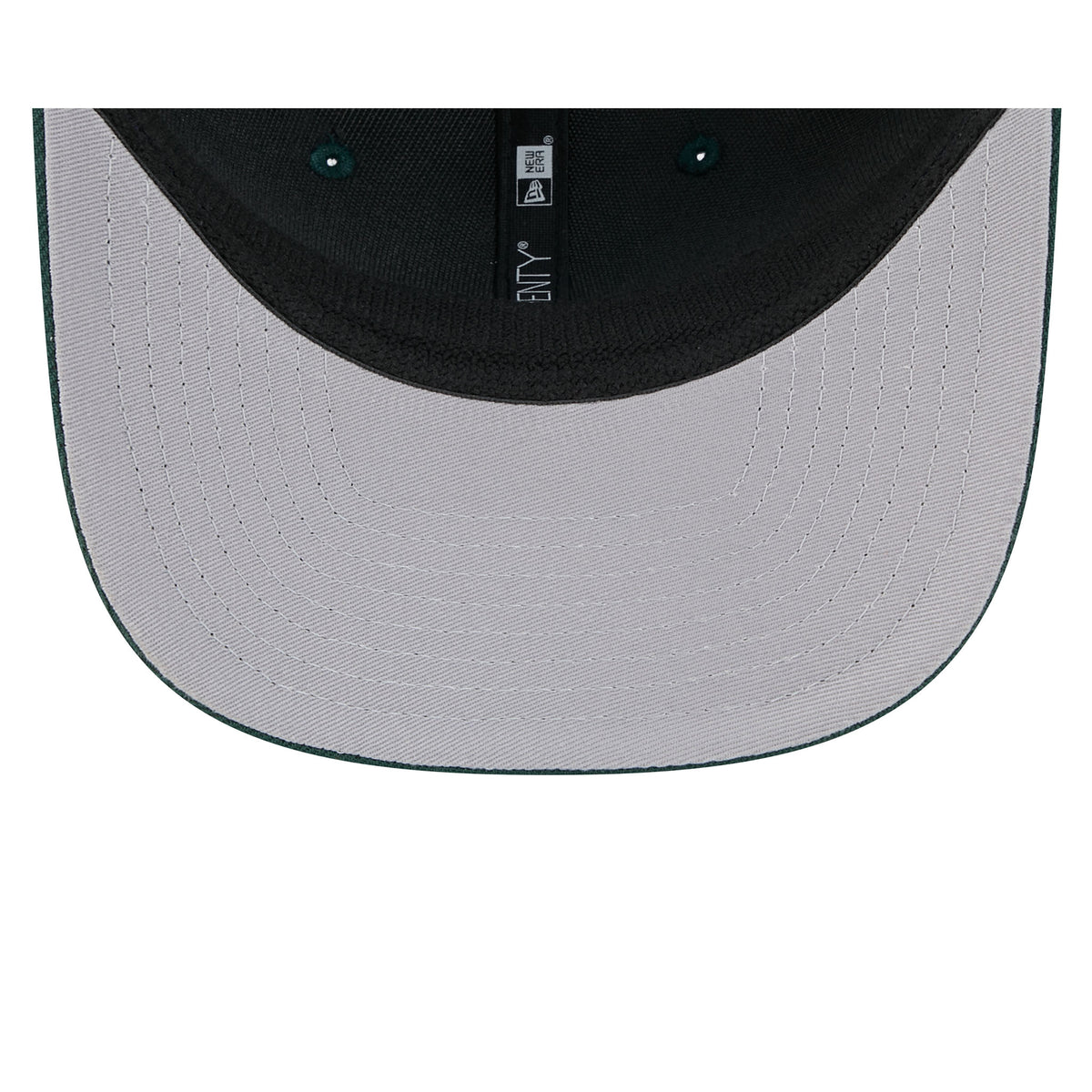 A light gray under brim of Boston Fleet hat. 