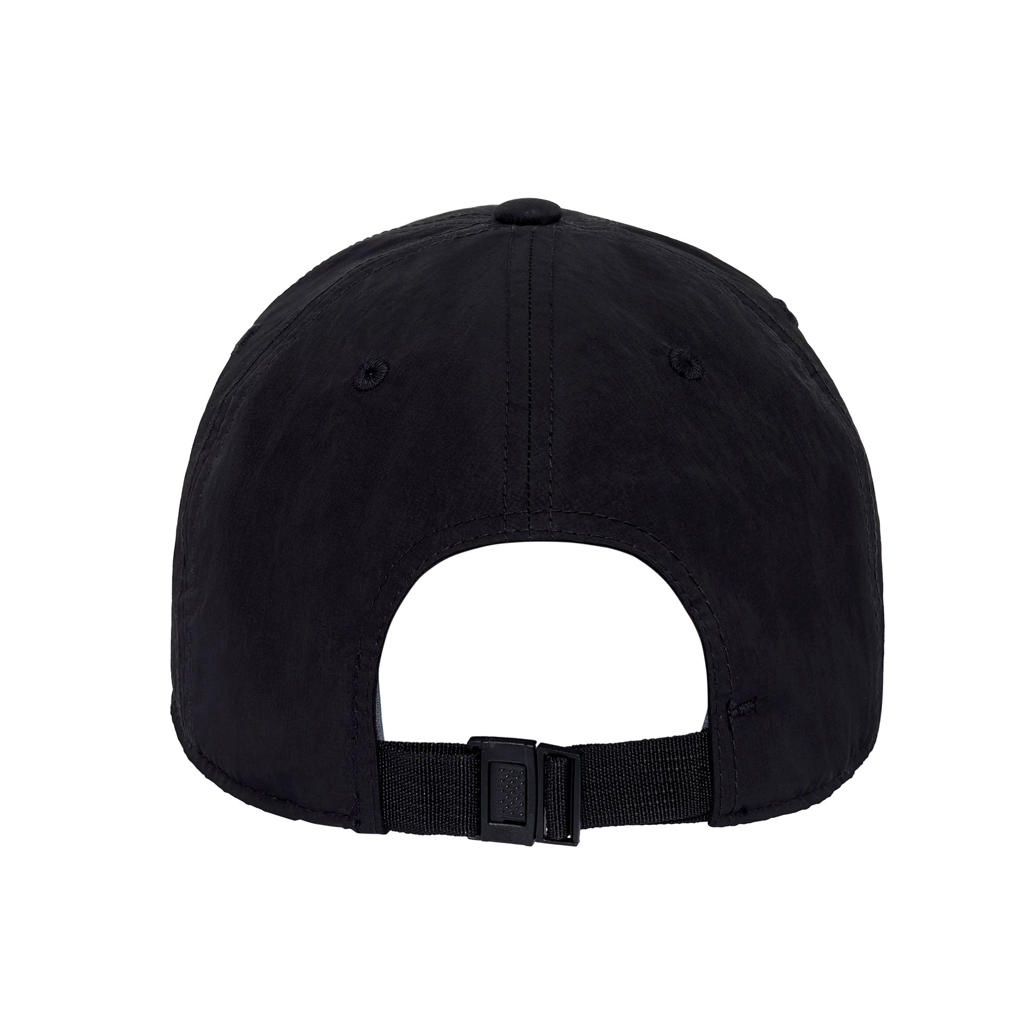 Black cap with a buckle on a white background