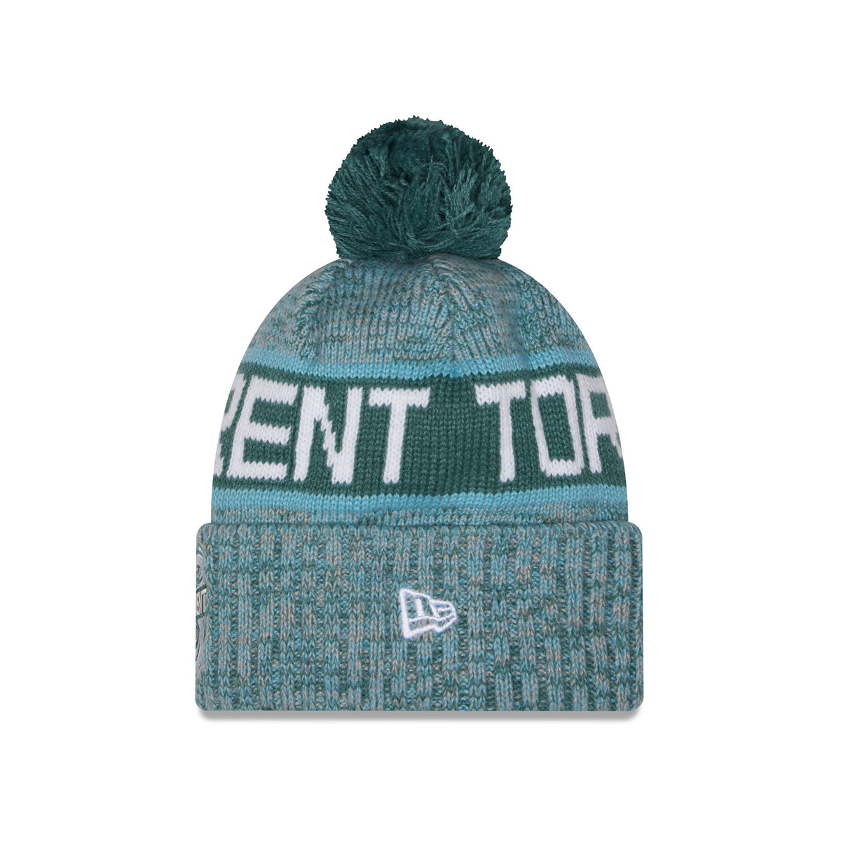 Adult Seattle Torrent New Era Knit Tri Color Pom Beanieside