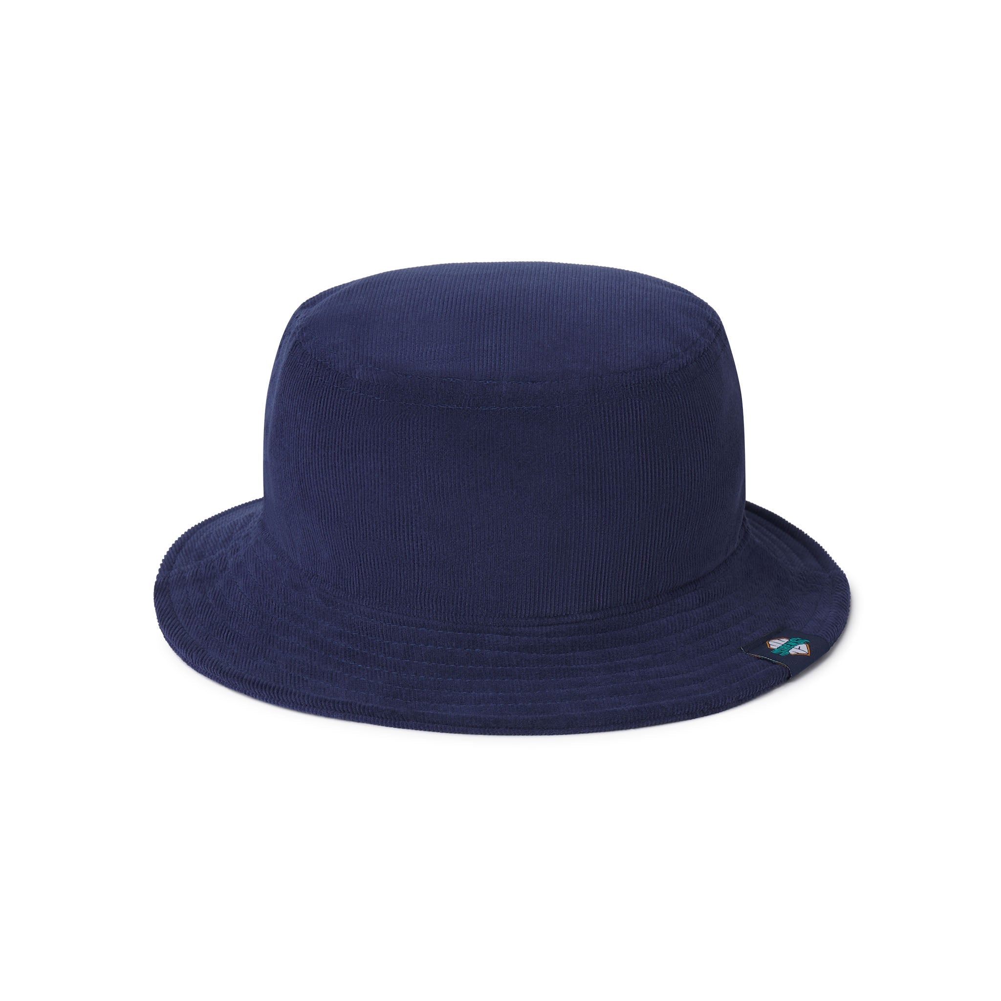 Navy blue bucket hat on a white background