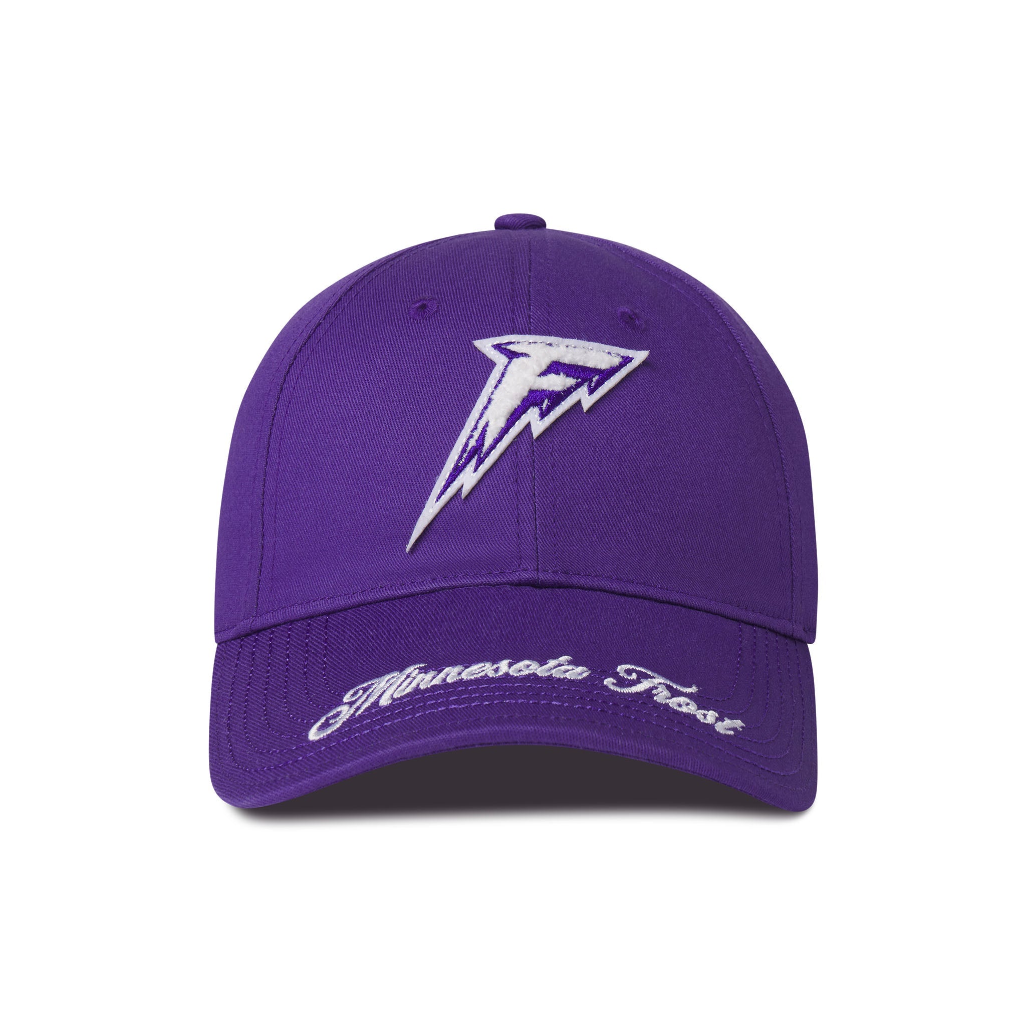 Purple cap with a logo and 'Minnesota Frost' text on a white background
