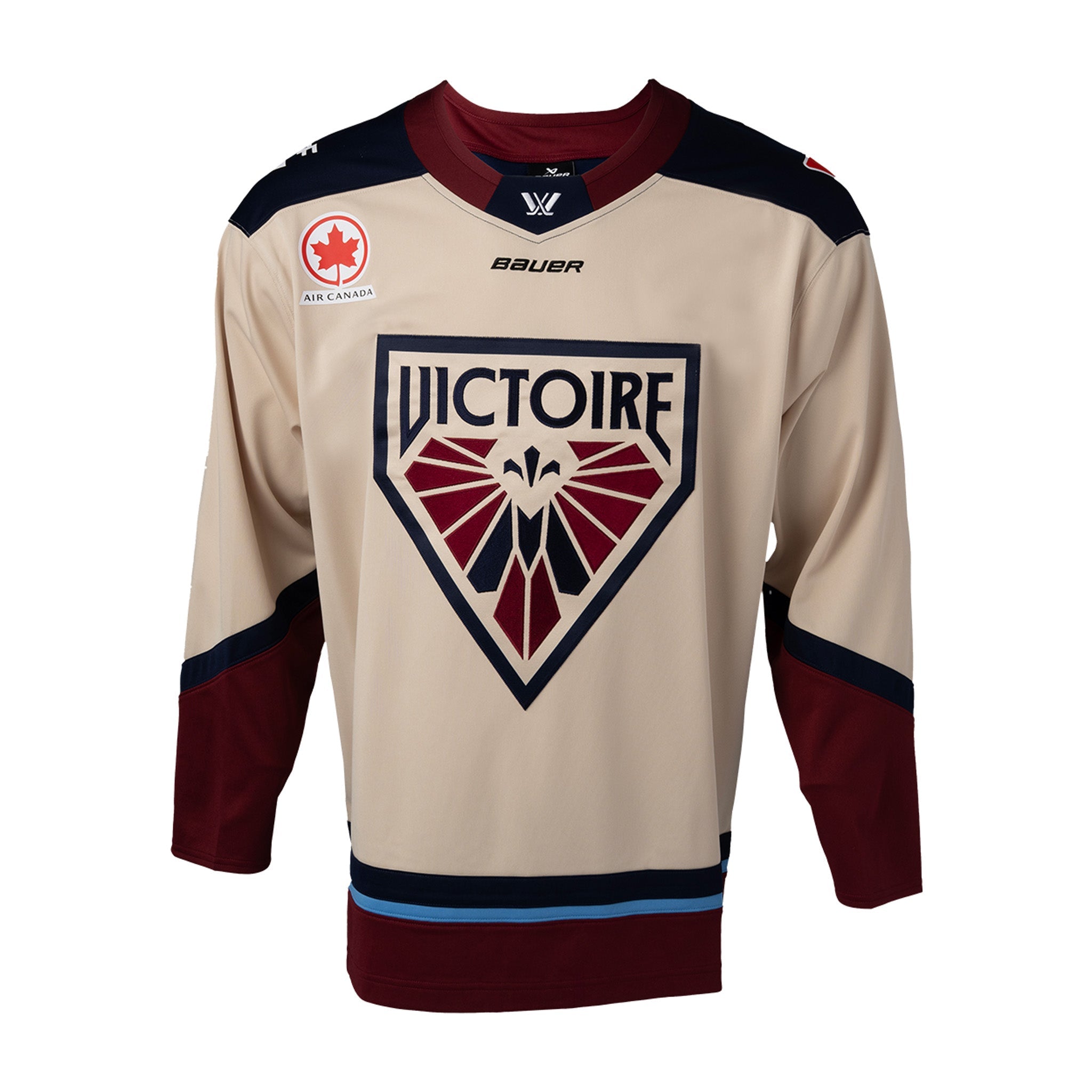 Adult Montreal Victoire Bauer Replica Away Jersey in cream front