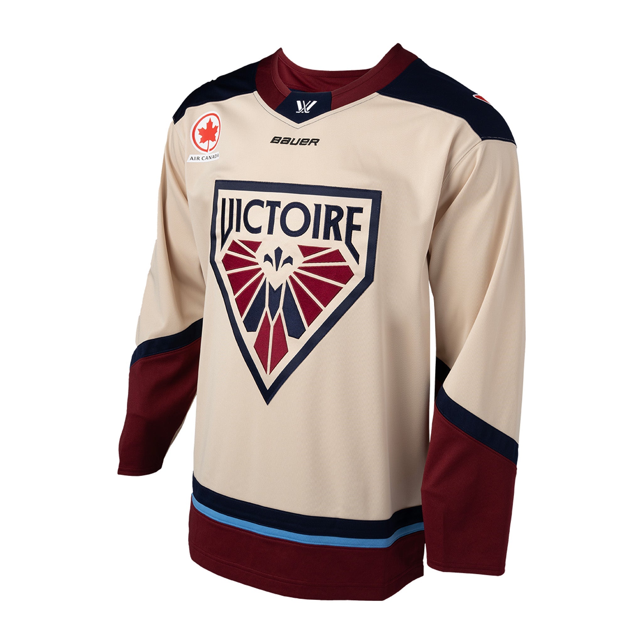 Adult Montreal Victoire Bauer Replica Away Jersey in cream side