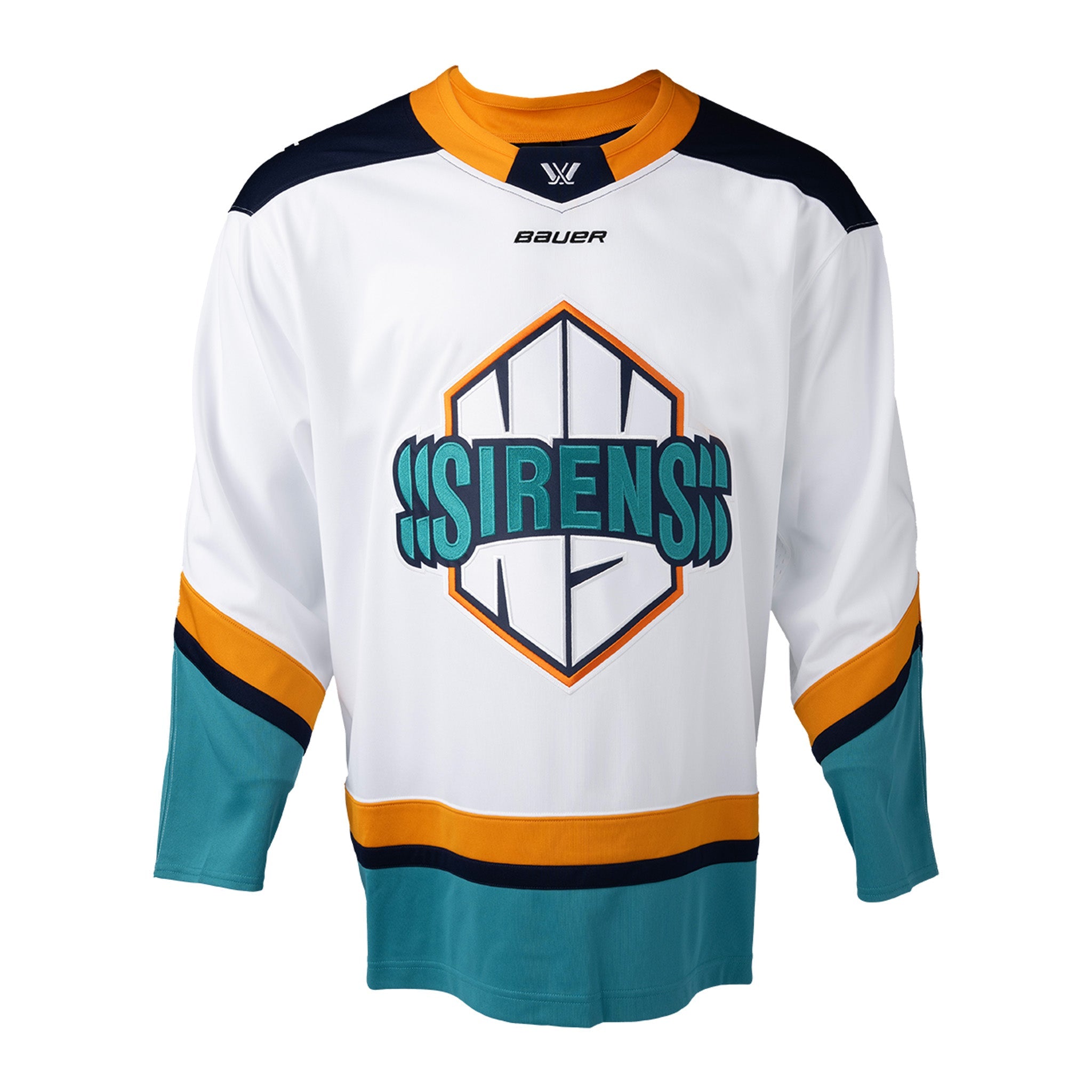 Adult New York Sirens Bauer Replica Away Jersey in white front