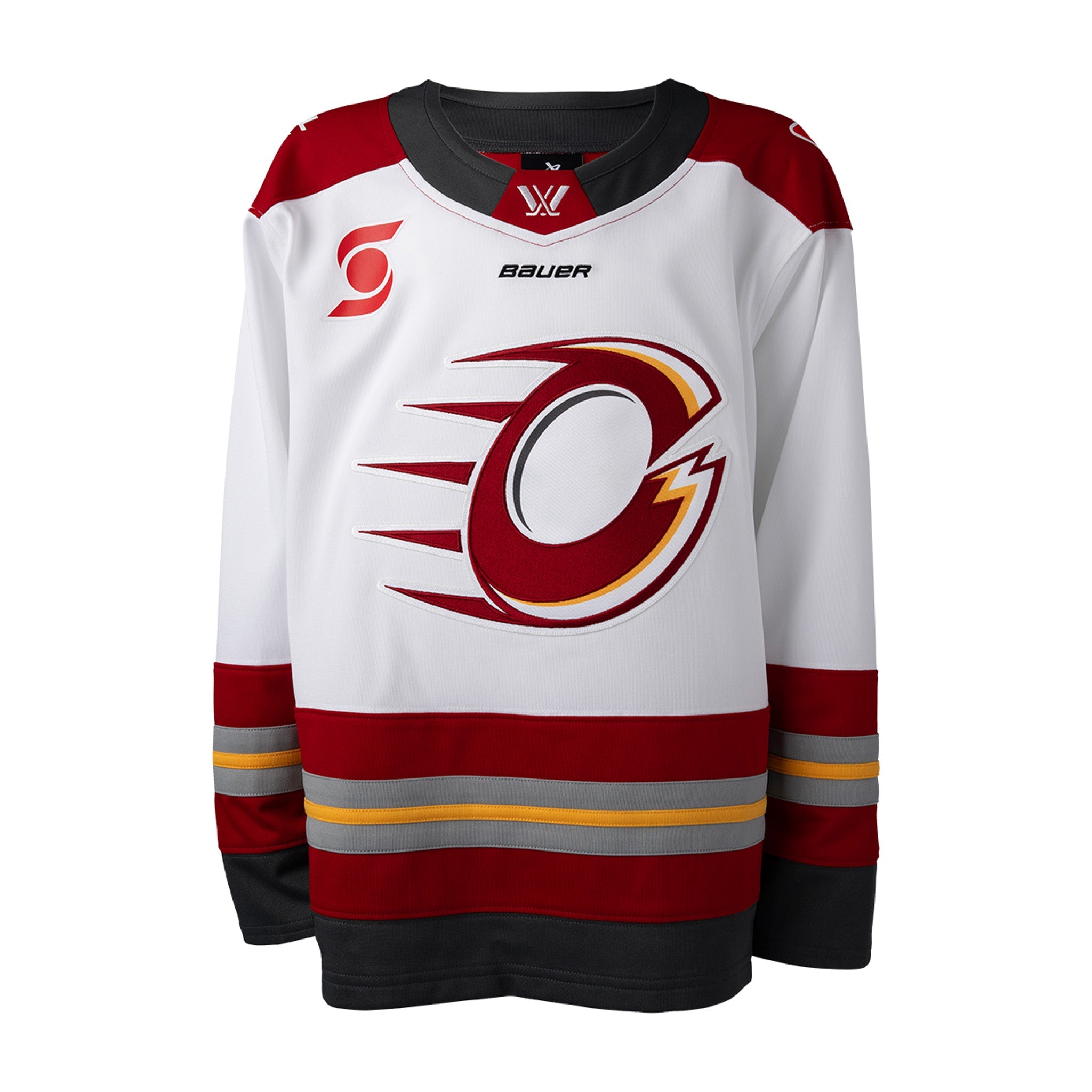 Youth Ottawa Charge Bauer Replica Away Jersey in white front