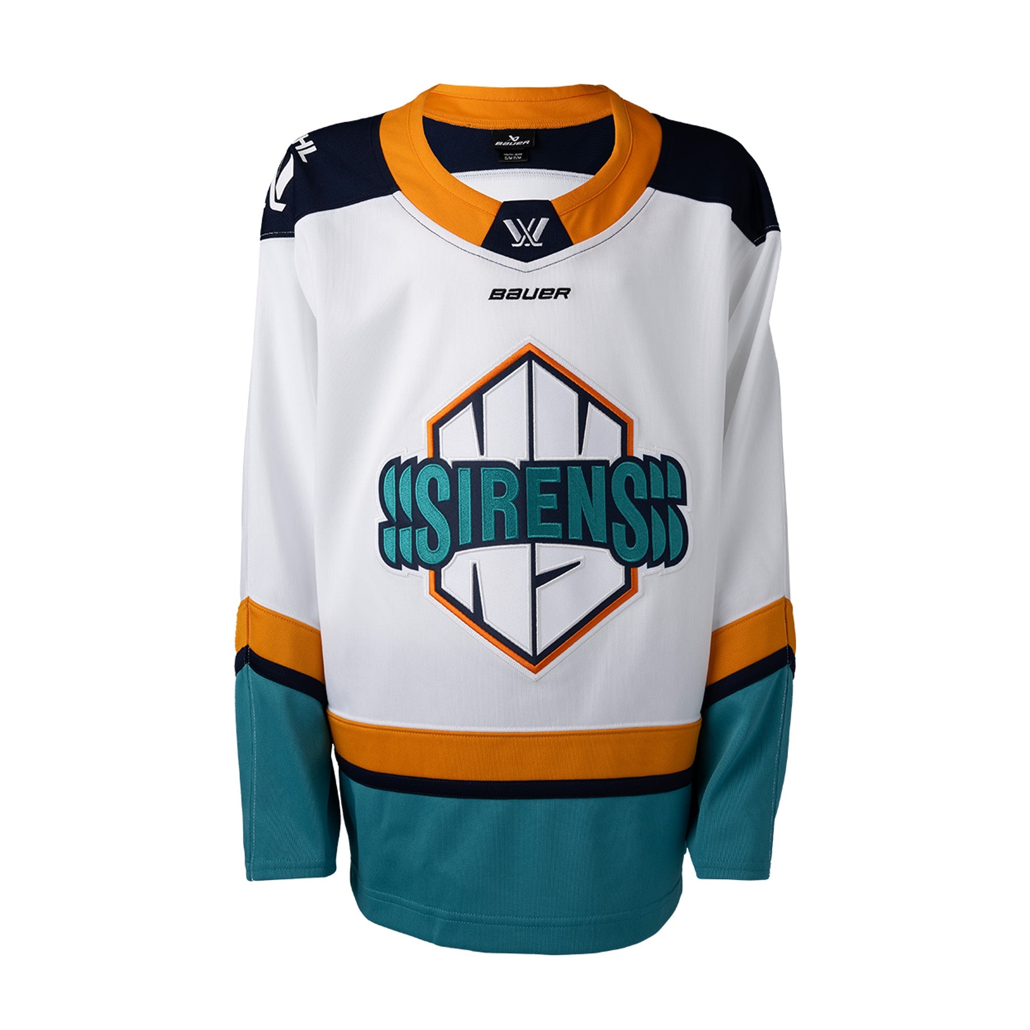Youth New York Sirens Bauer Replica Away Jersey in white front