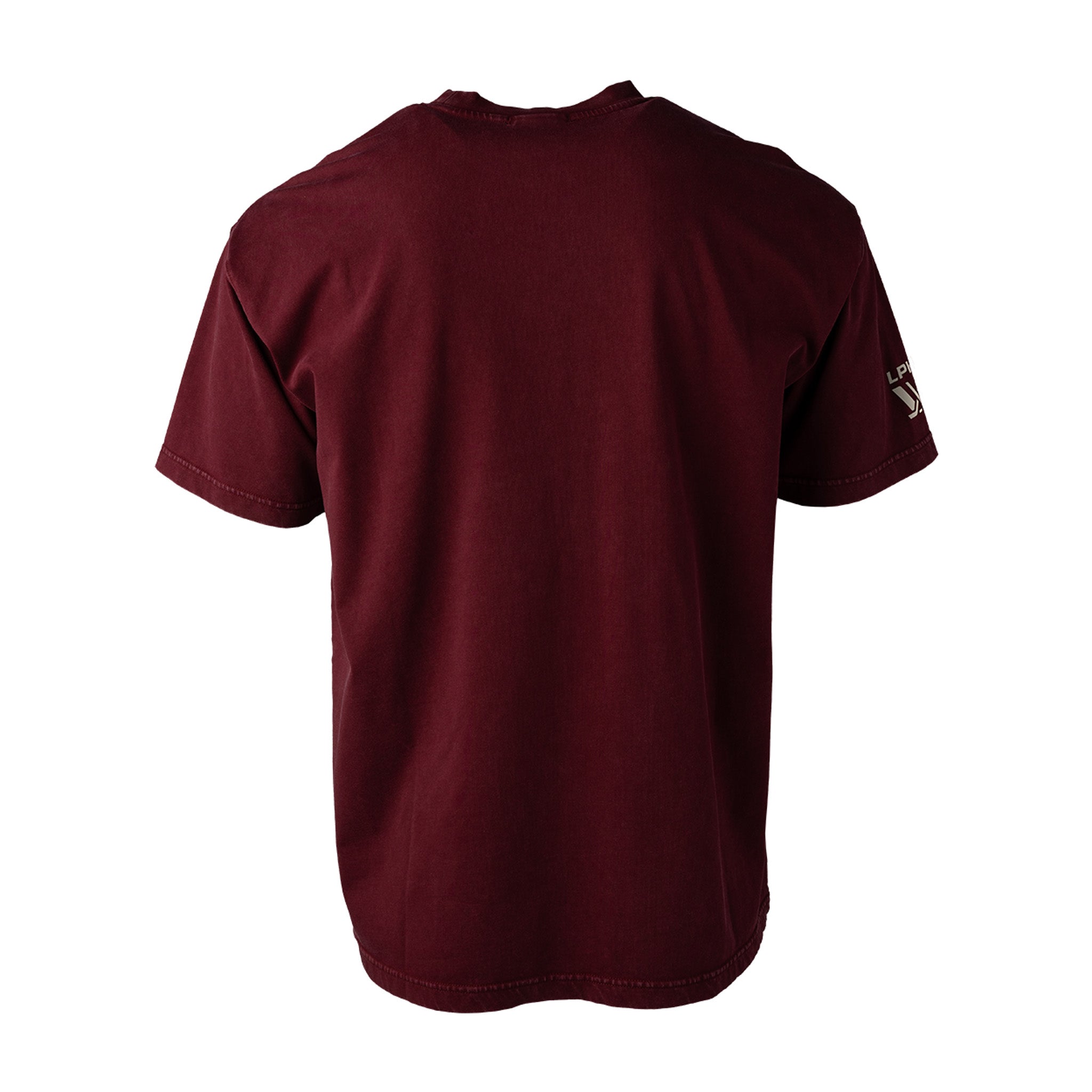 Maroon t-shirt on a white background