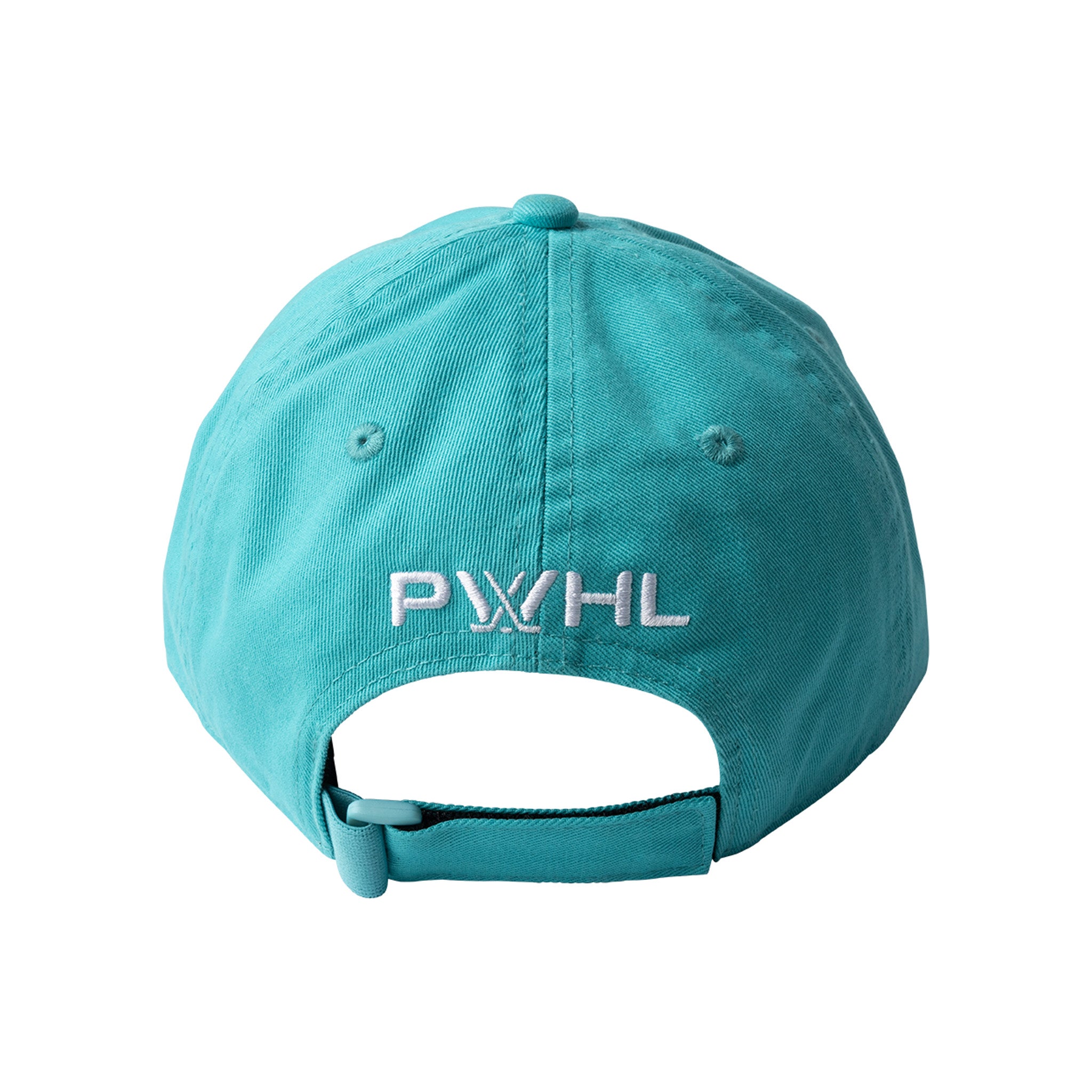 Teal cap with 'PWHL' logo on a white background