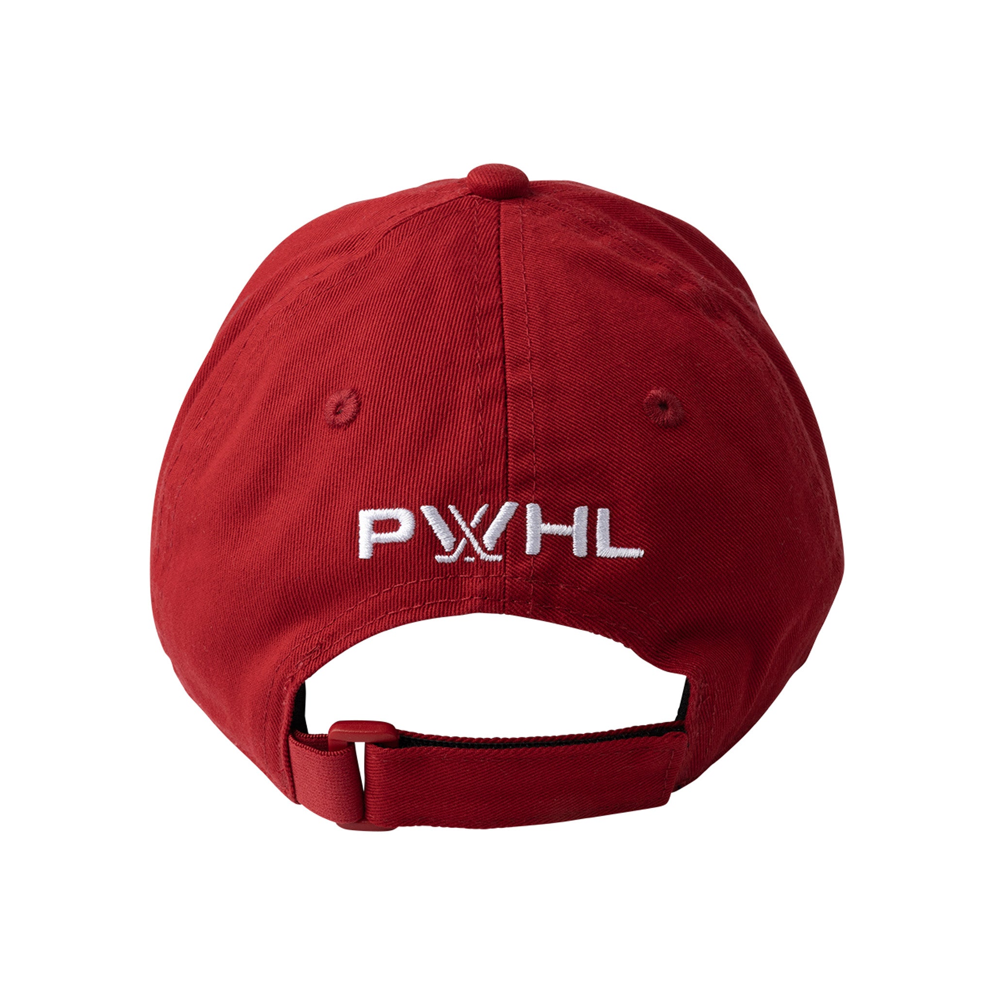 Red cap with 'PWHL' logo on a white background