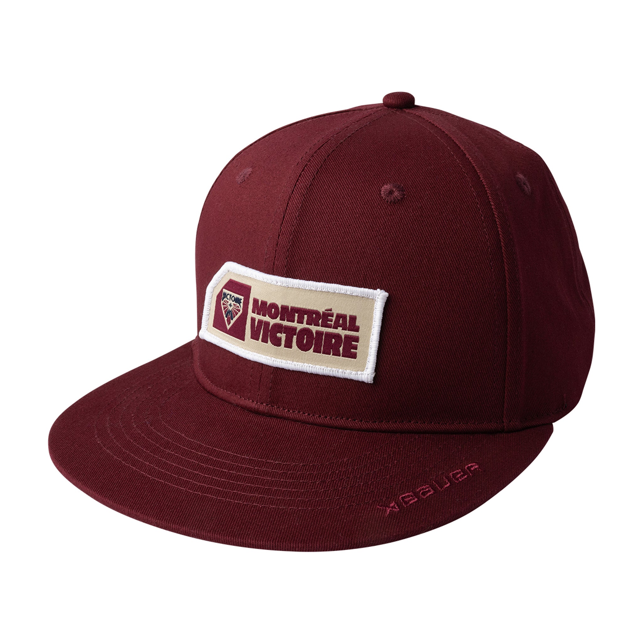 Maroon cap with 'Montreal Victoire' patch on a white background