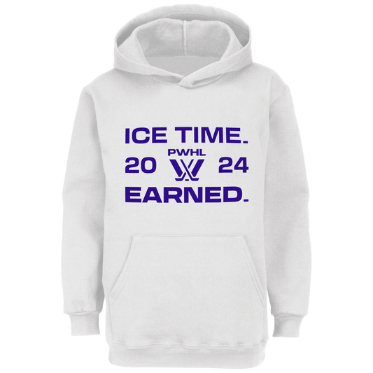 PWHL Ice Time Earned Youth Hoodie