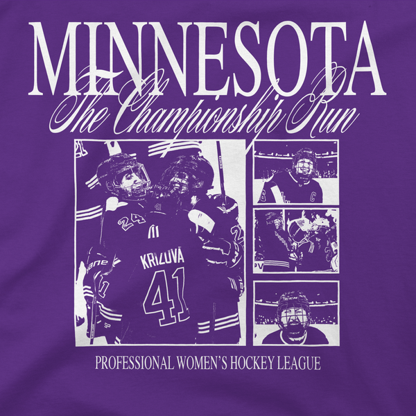 Minnesota PWHL Champions Run Graphic Stadium Essentials T-Shirt