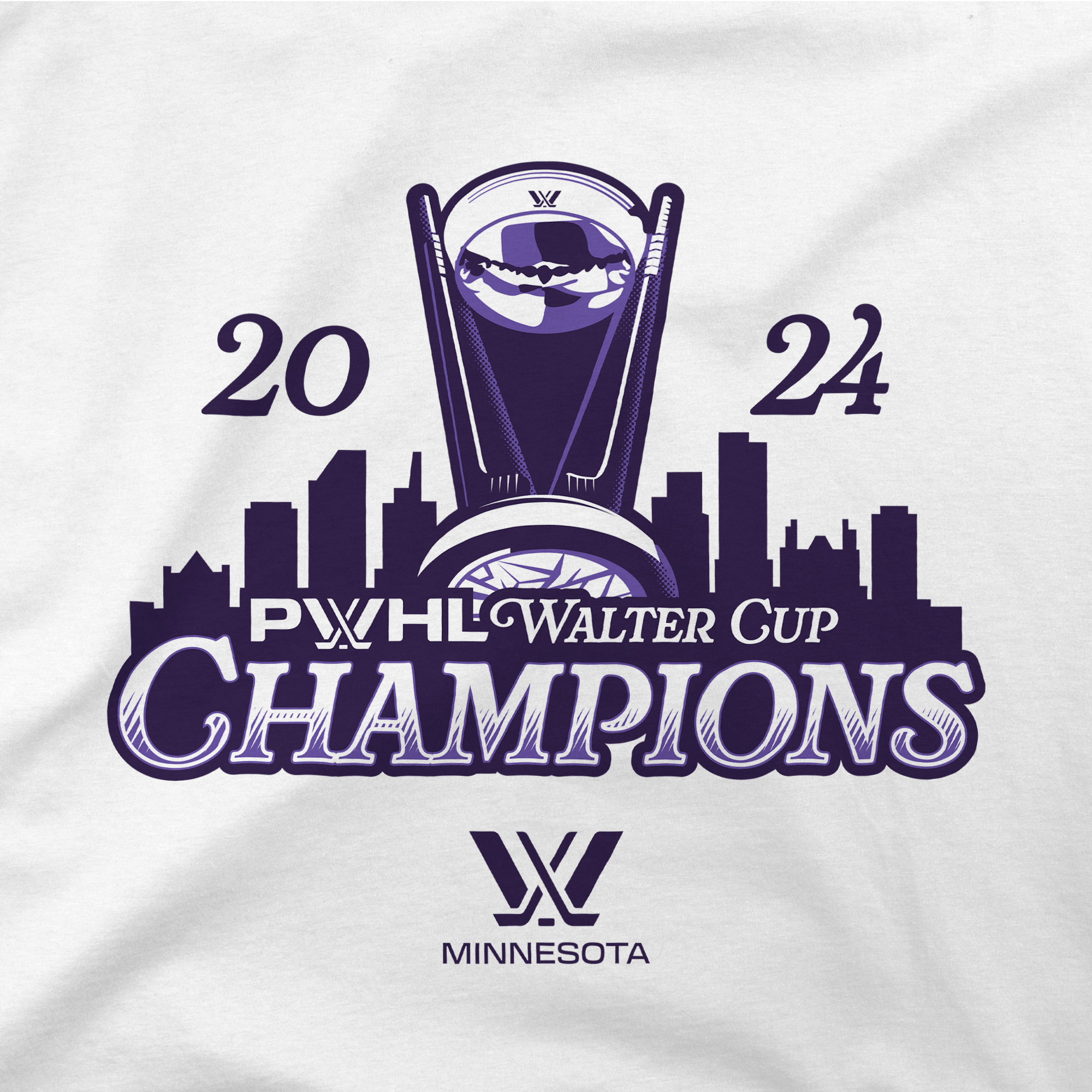 Minnesota PWHL Champions Skyline Graphic Stadium Essentials Hoodie - Hoodie in White