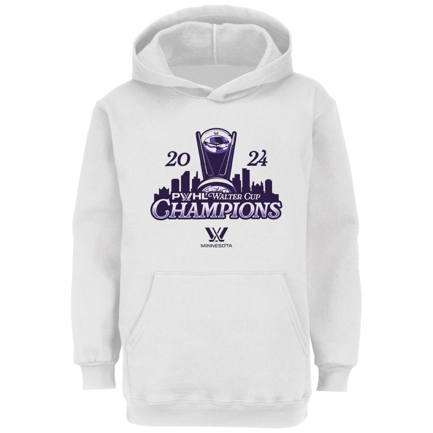 Minnesota PWHL Champions Skyline Graphic Stadium Essentials Hoodie