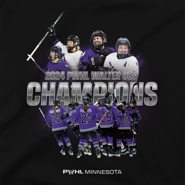 Minnesota PWHL Champions Burst Graphic Stadium Essentials T-Shirt