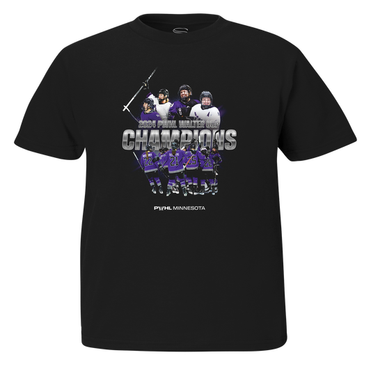 Minnesota PWHL Champions Burst Graphic Stadium Essentials T-Shirt