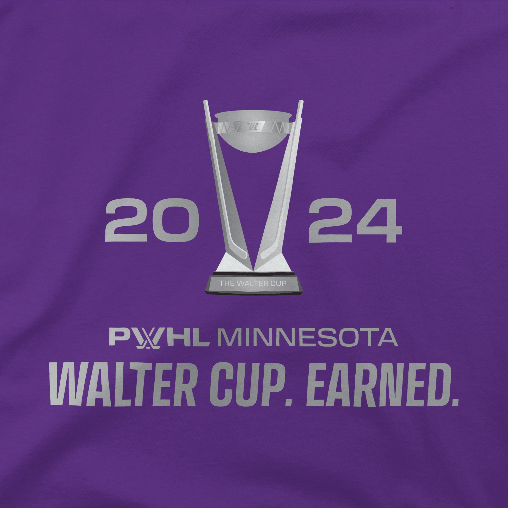 Minnesota PWHL Champions Walter Cup Earned Stadium Essentials T-Shirt - T-Shirt in Purple