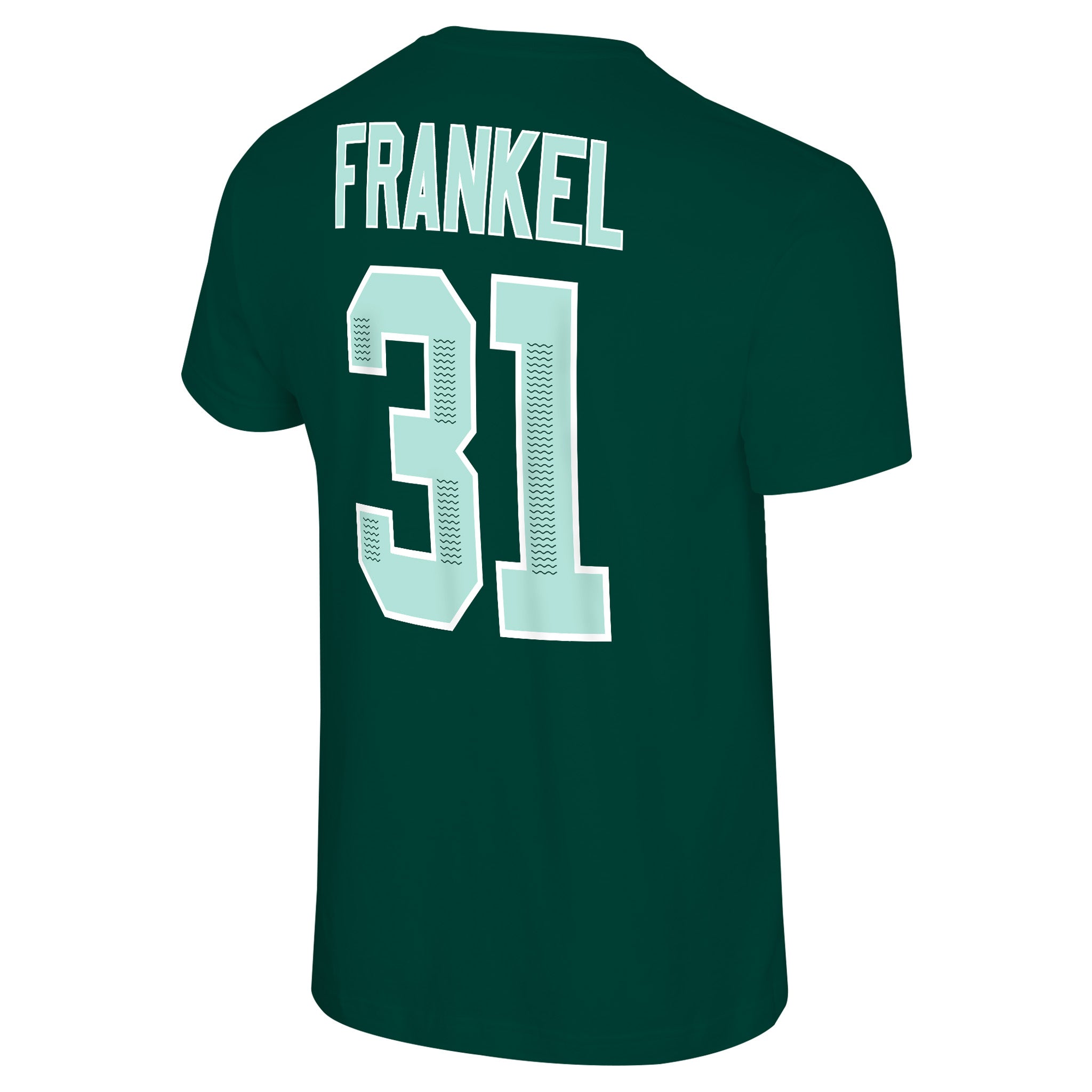 Green t-shirt with 'FRANKEL' and number '31' printed on the back against a white background