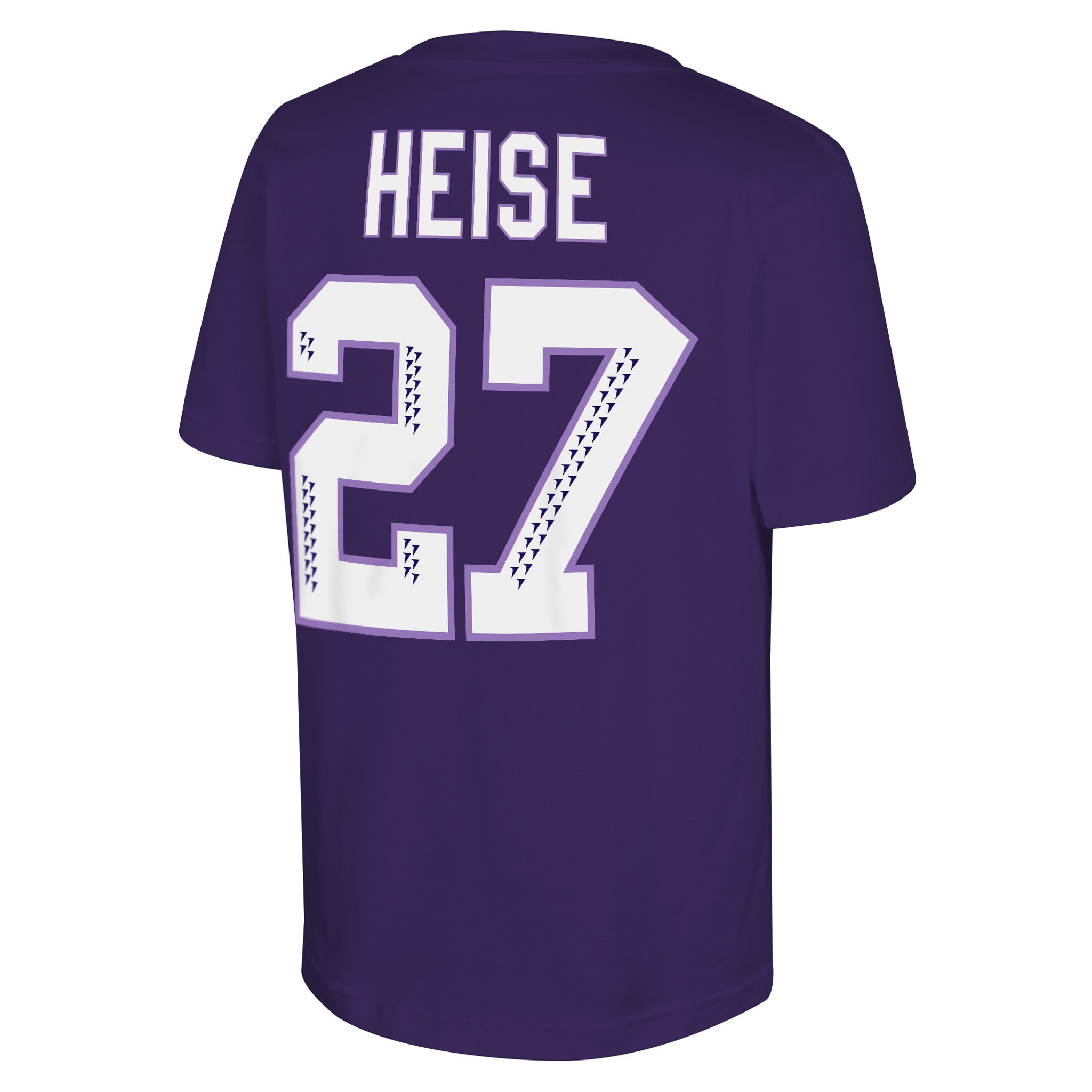Purple sports jersey with 'HEISE' and number '27' on a white background
