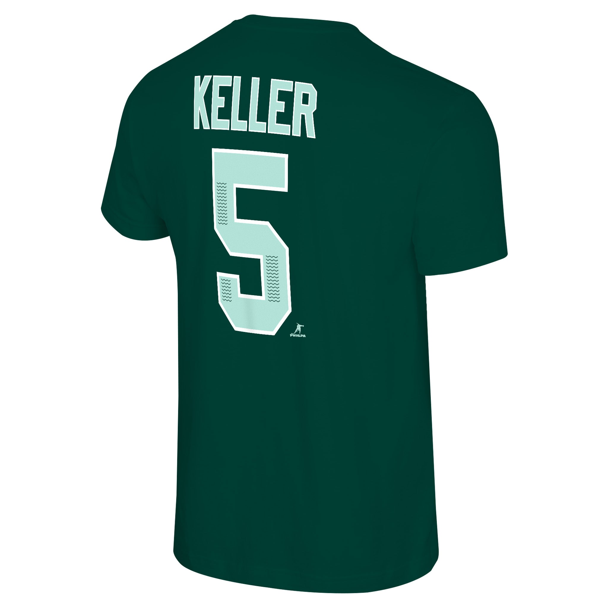 Green t-shirt with 'KELLER' and number '5' on the back