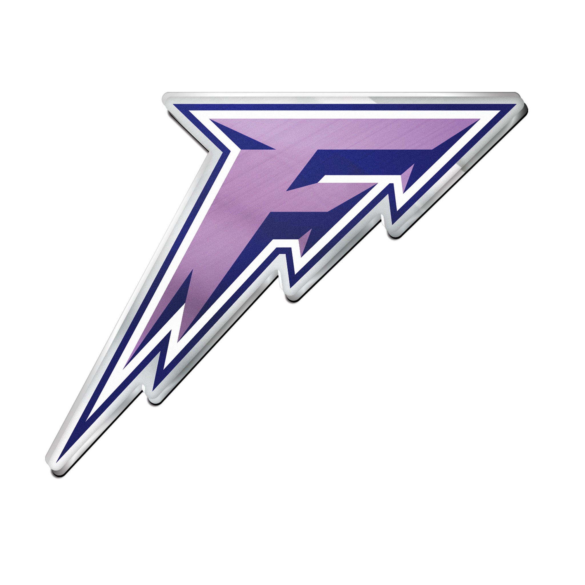 Logo with a stylized letter 'F' design on a white background