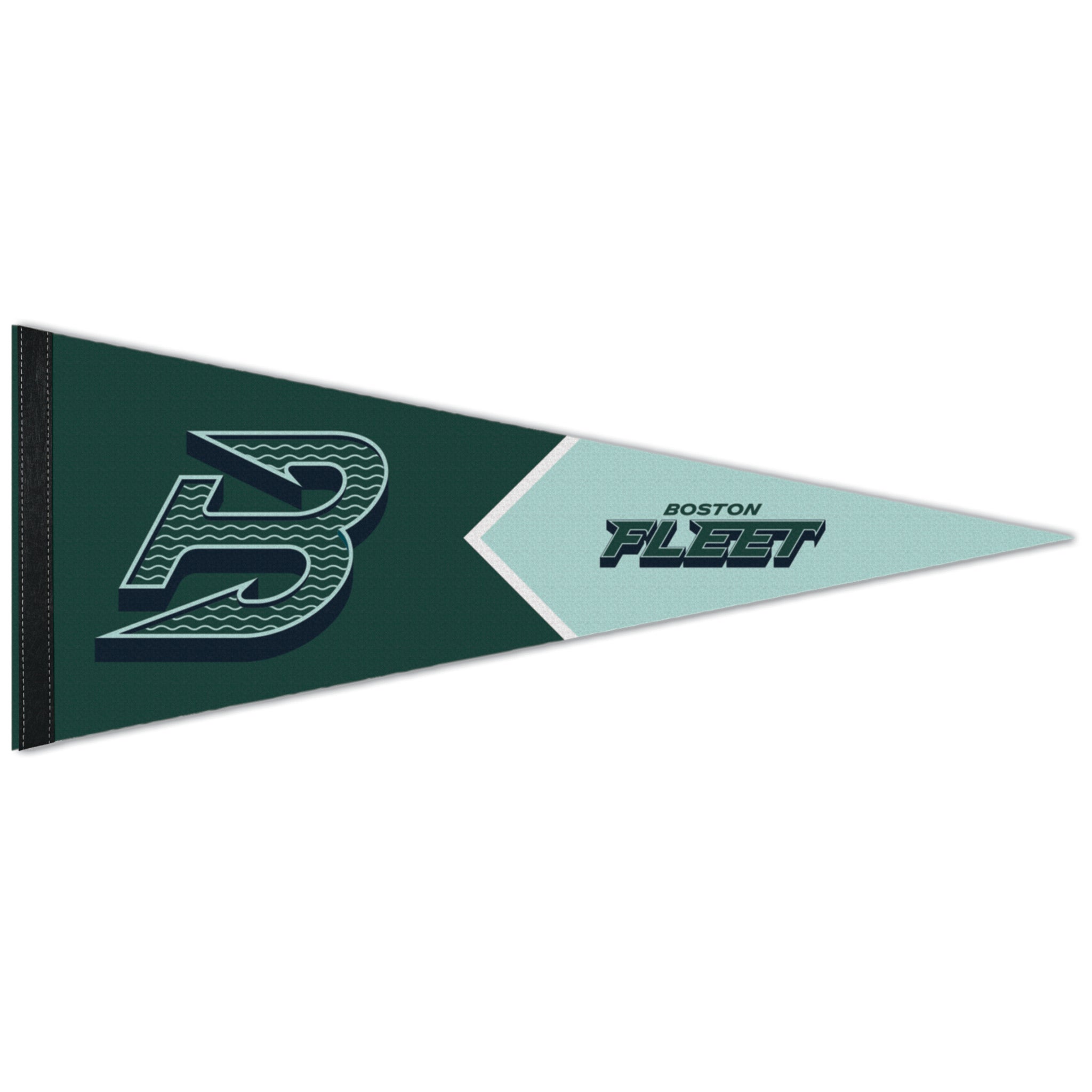 Green and light green pennant with 'Boston Fleet' logo on a white background