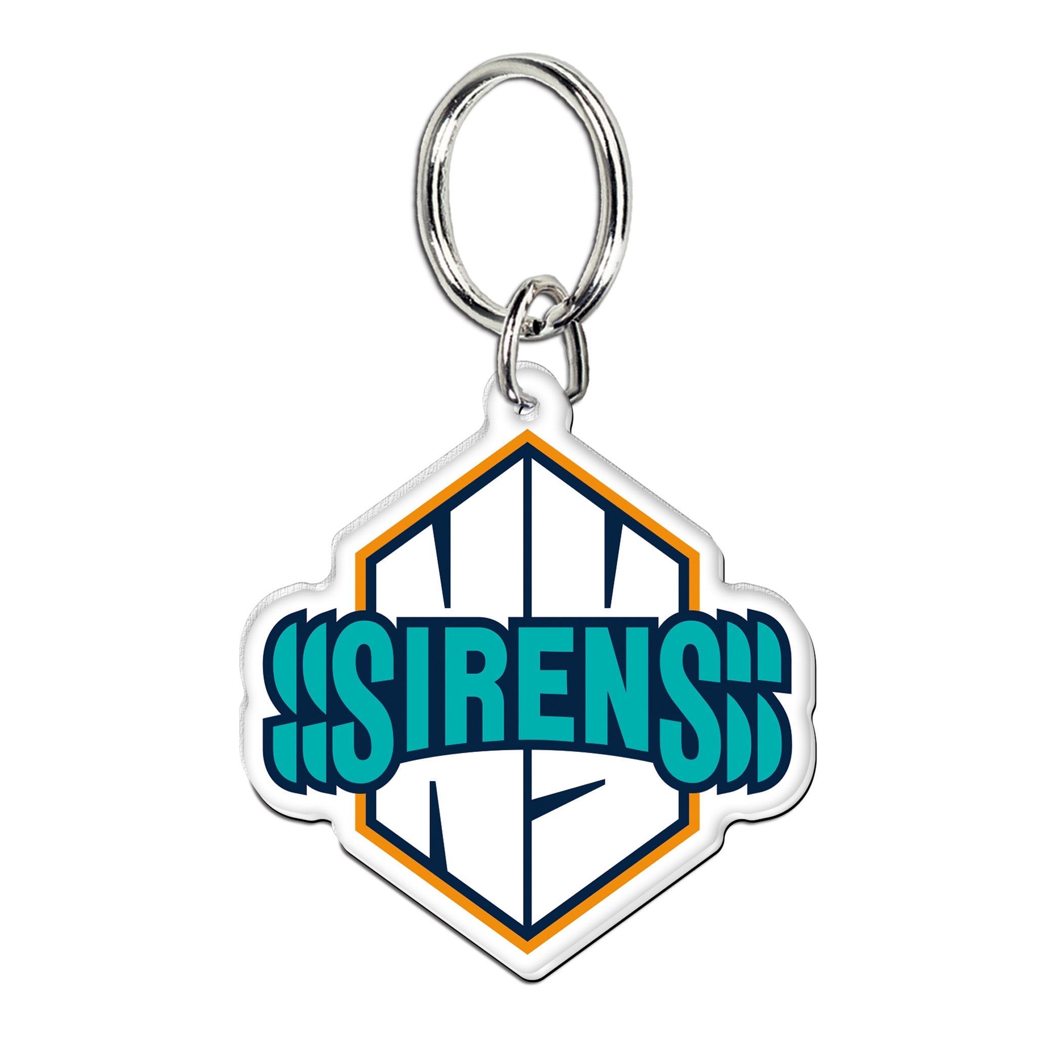 Keychain with 'Sirens' logo on a white background