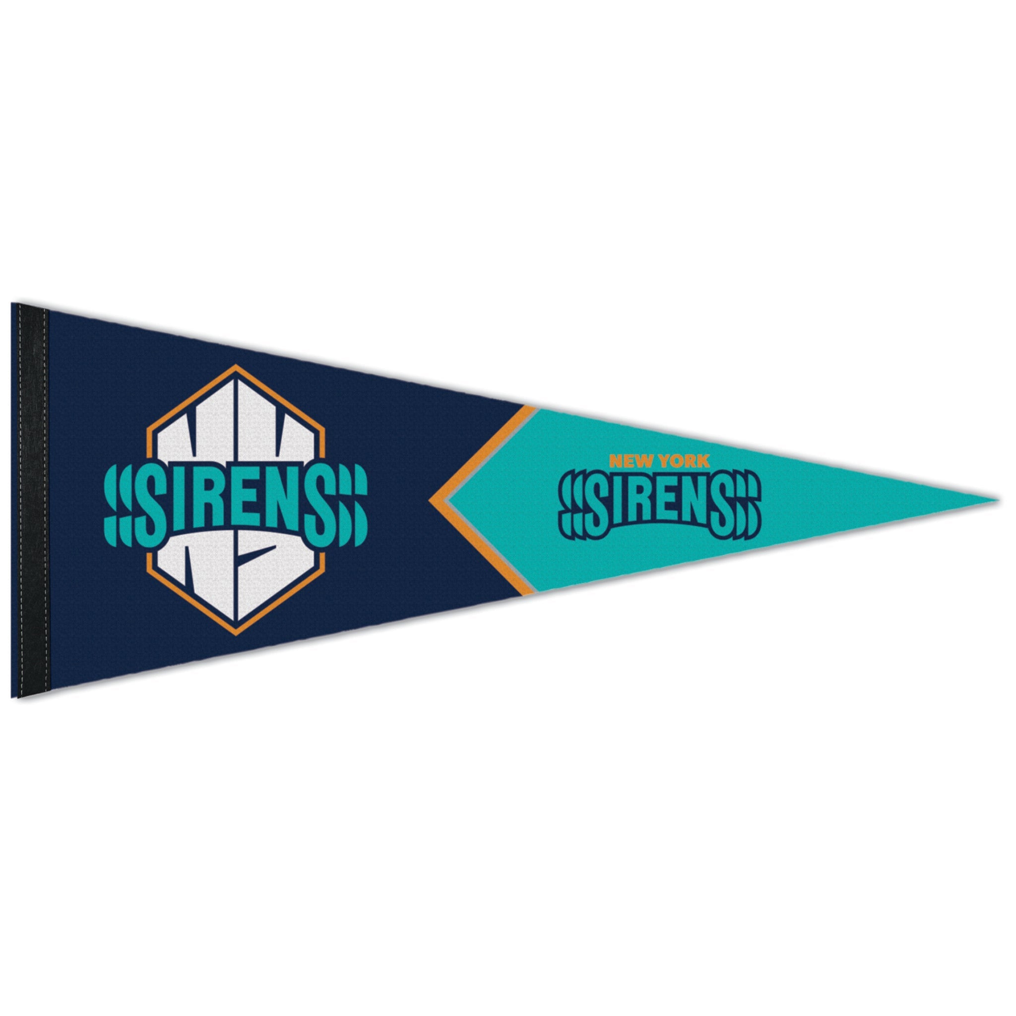 Pennant with 'Sirens' logo on a blue and green background