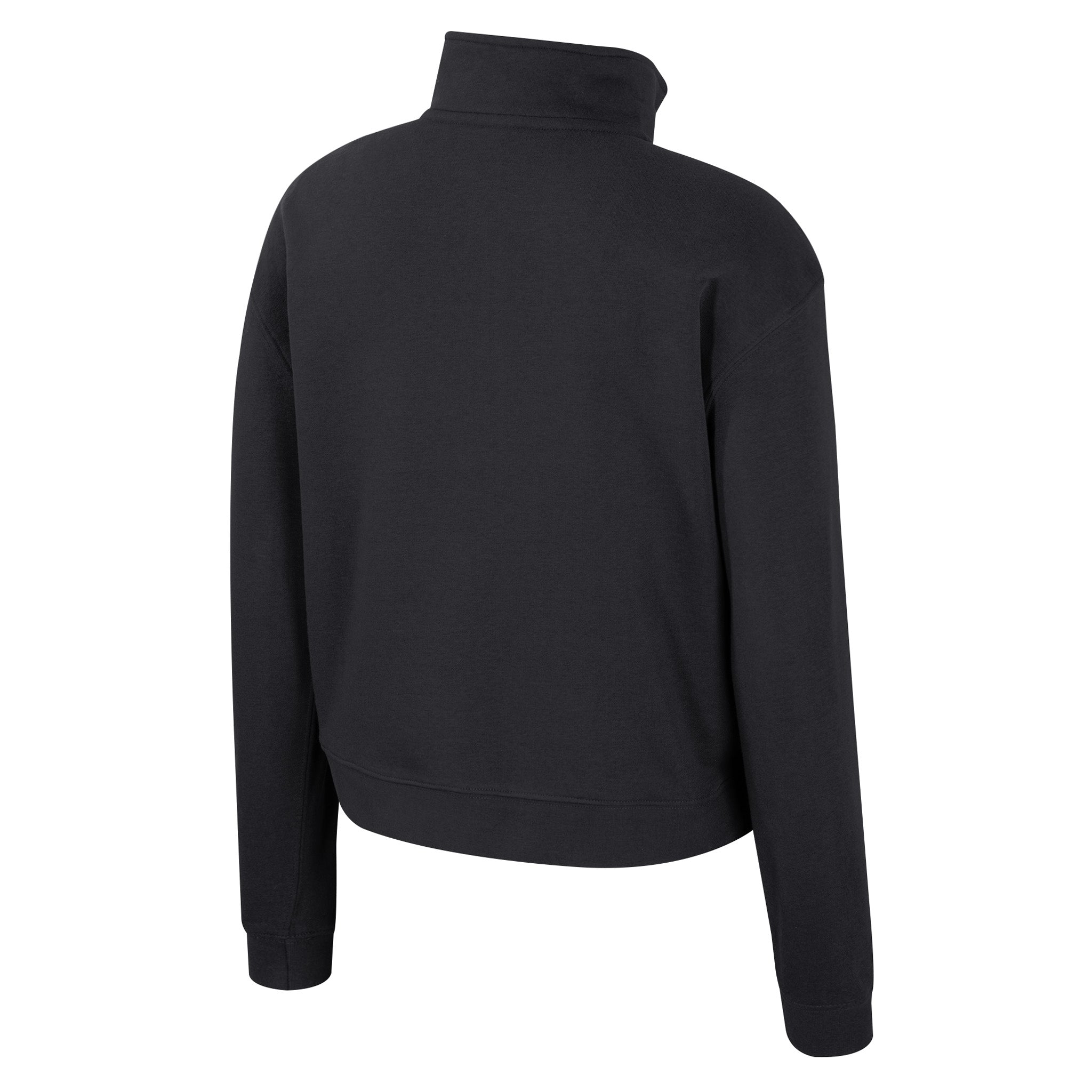 Black half-zip sweatshirt on a white background