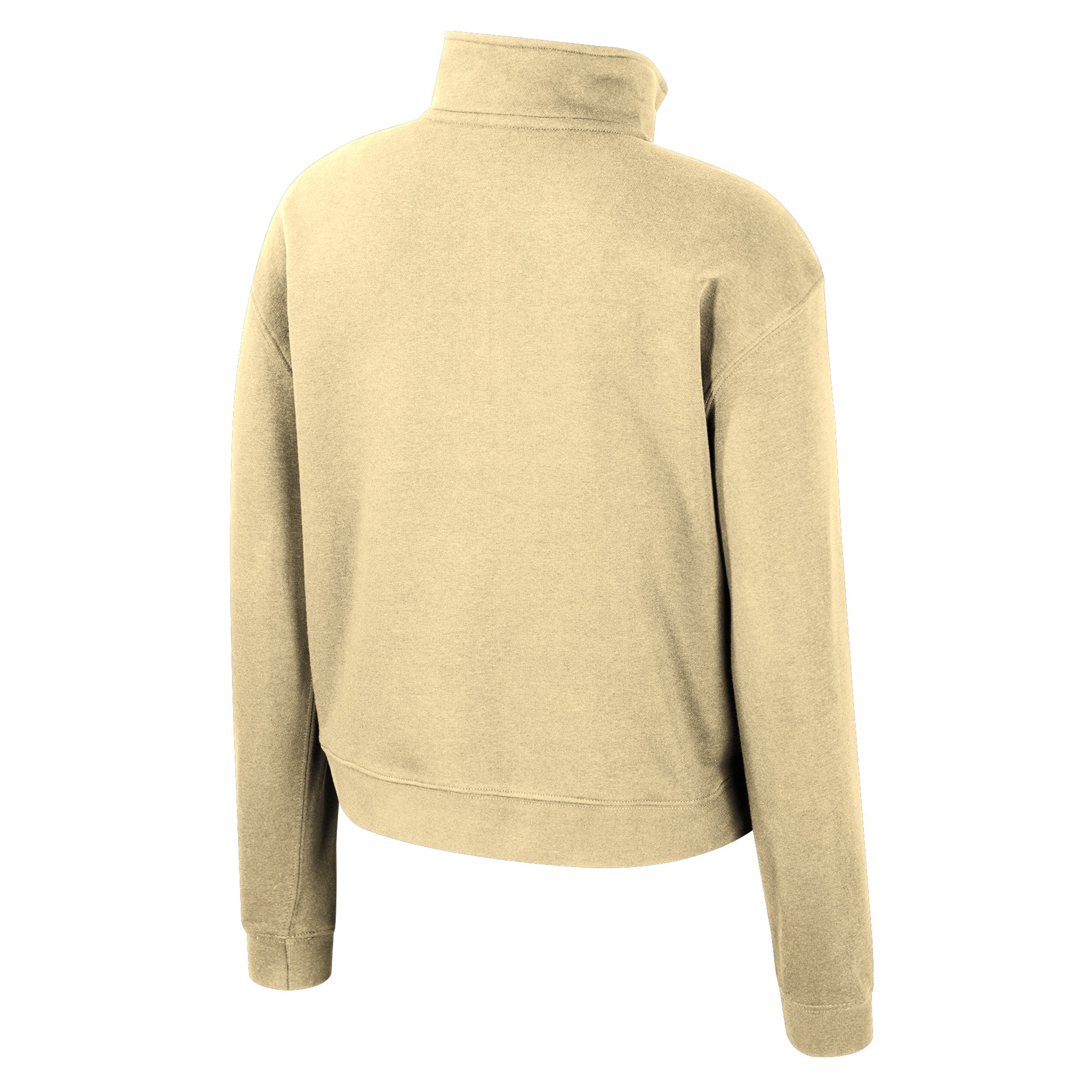 Beige half-zip sweatshirt on a white background