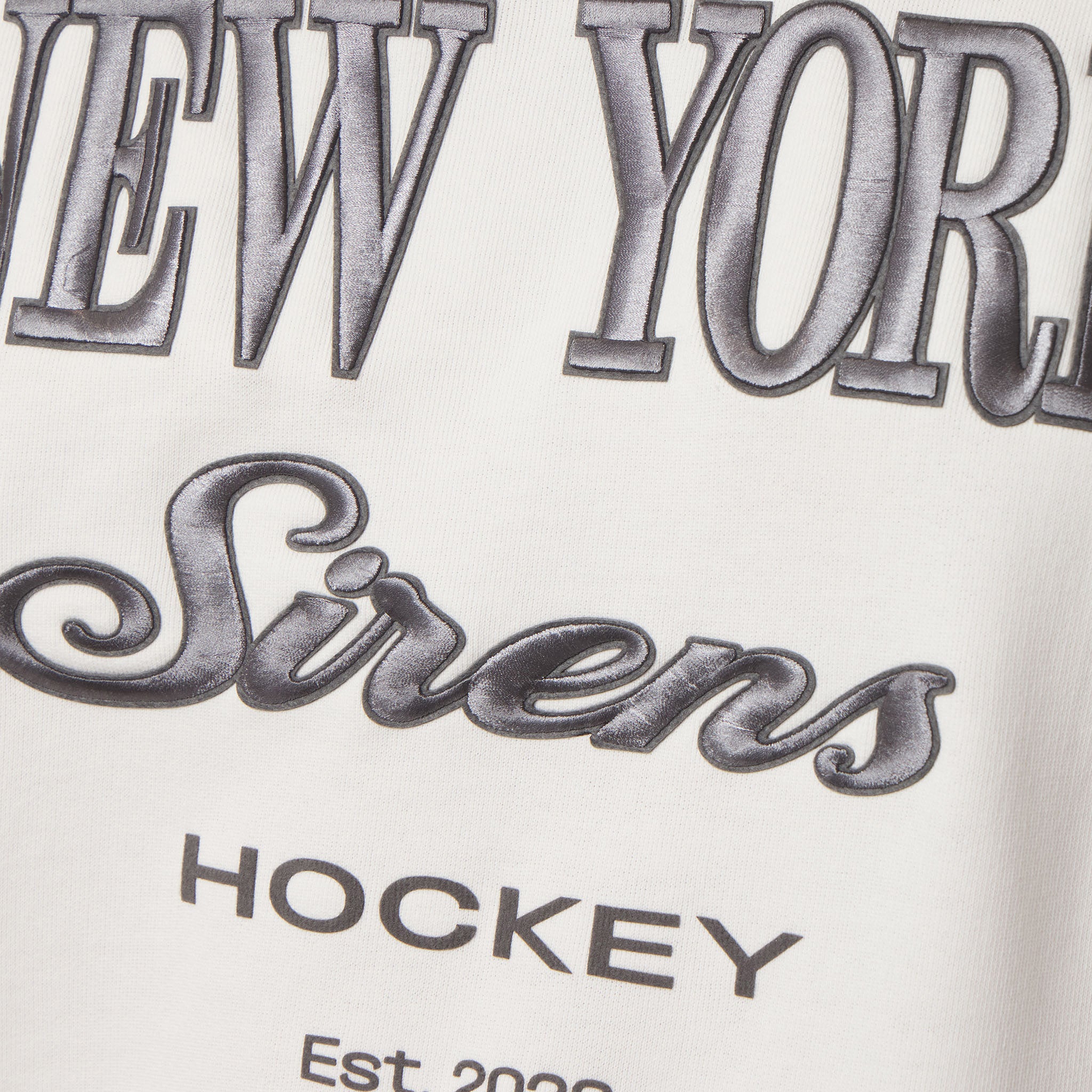 Text 'New York Sirens Hockey' on a white background