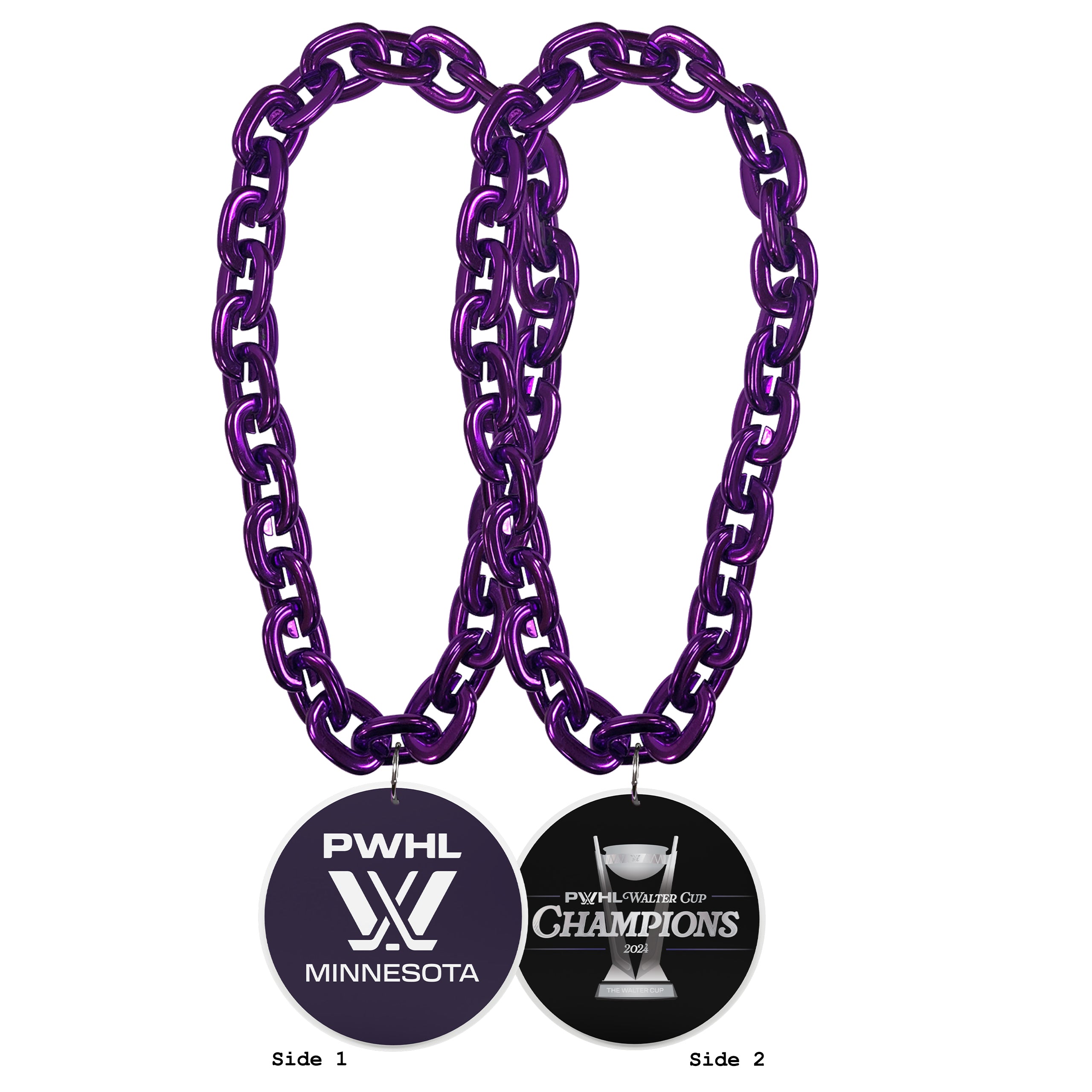 Minnesota PWHL Walter Cup Champions Turnover Chain - Fanchains in Purple