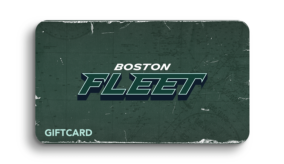Gift card with 'Boston Fleet' branding on a green background