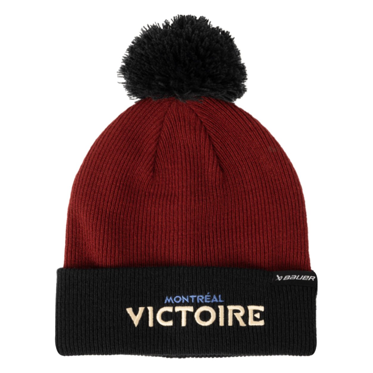 Montreal Victoire Adult Bauer Knit Pom - Hat in Maroon