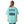 New York Sirens T-shirt – Teal base with dark teal graphic print, back view featuring large skyline design and bold team name between shoulders