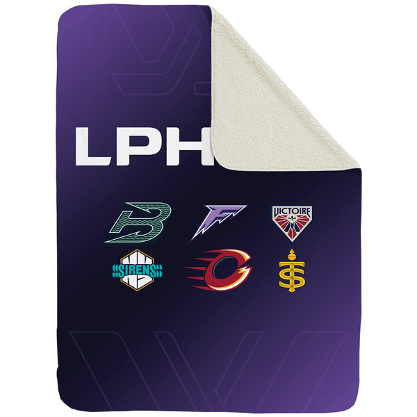 LPHF Large Sherpa Fleece Inaugural Six Logo Throw Blanket