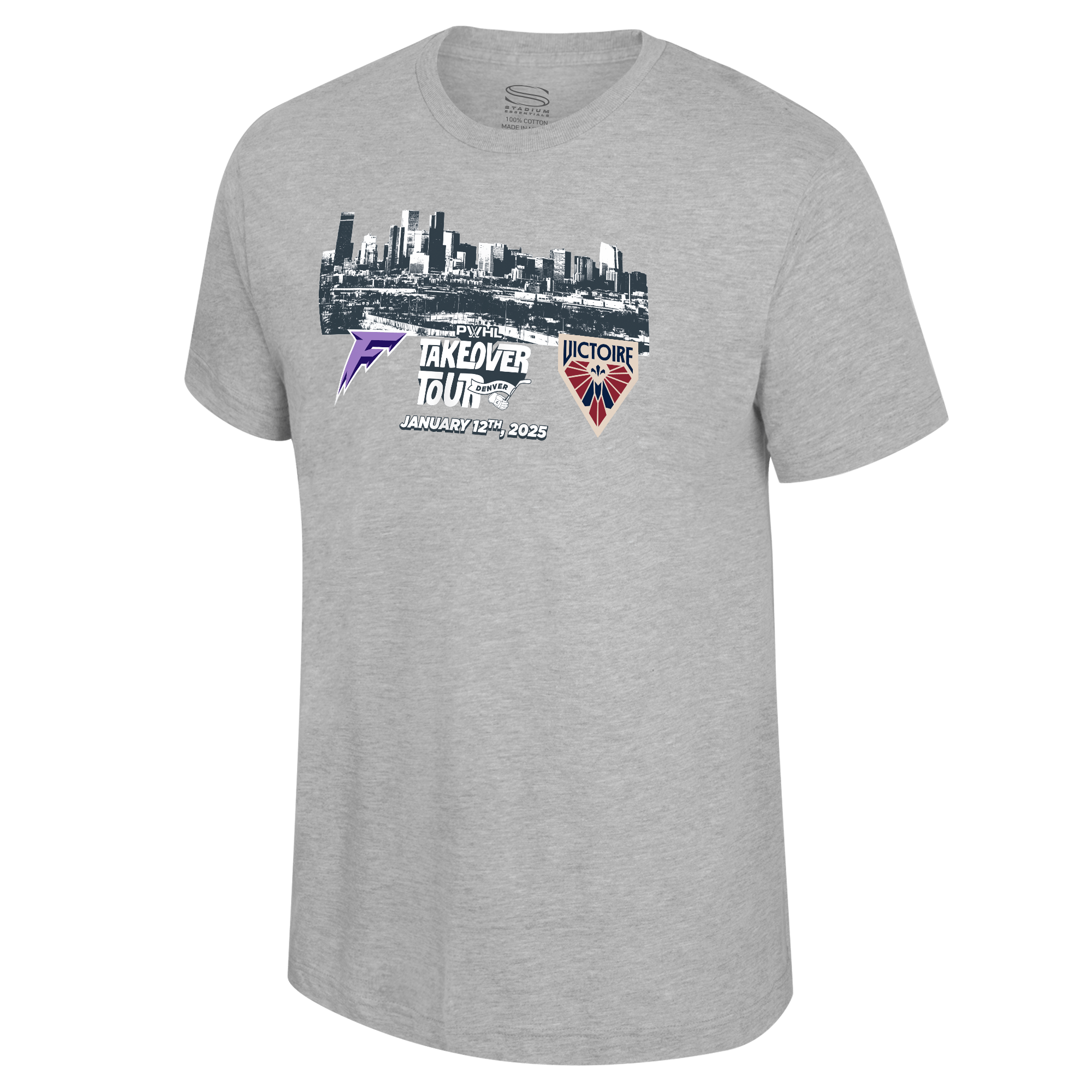 PWHL Adult Stadium Essentials Denver Takeover Skyline Match Up T-Shirt - T-Shirt in S