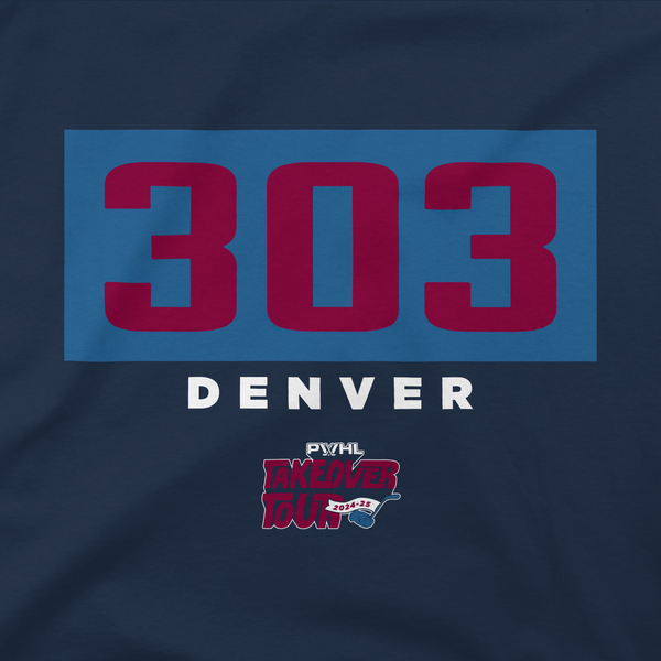 PWHL Adult Stadium Essentials Denver Takeover Area Code Crossbar Hoodie