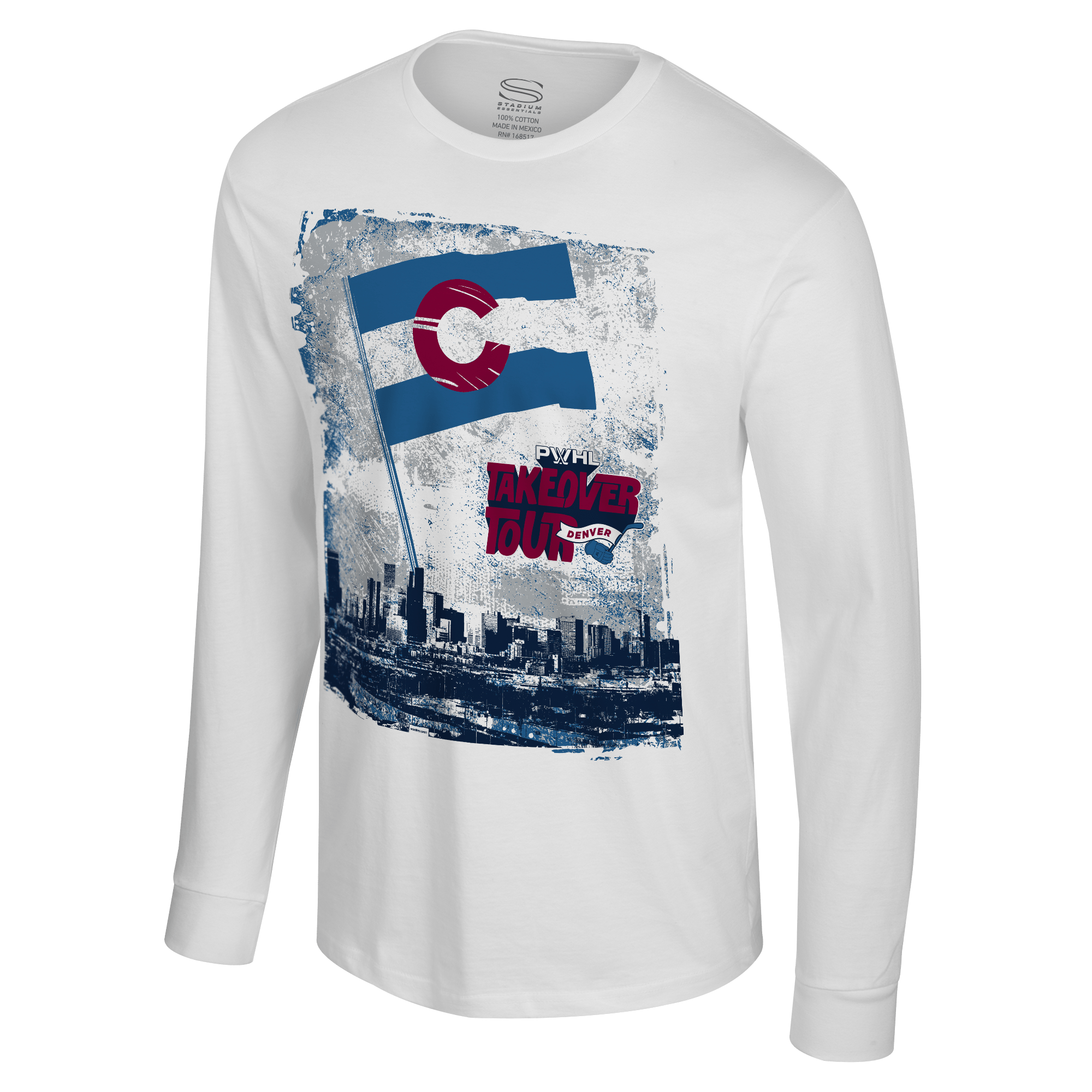 PWHL Adult Stadium Essentials Denver Takeover City Photo Long Sleeve T-Shirt - Long Sleeve T-Shirt in S