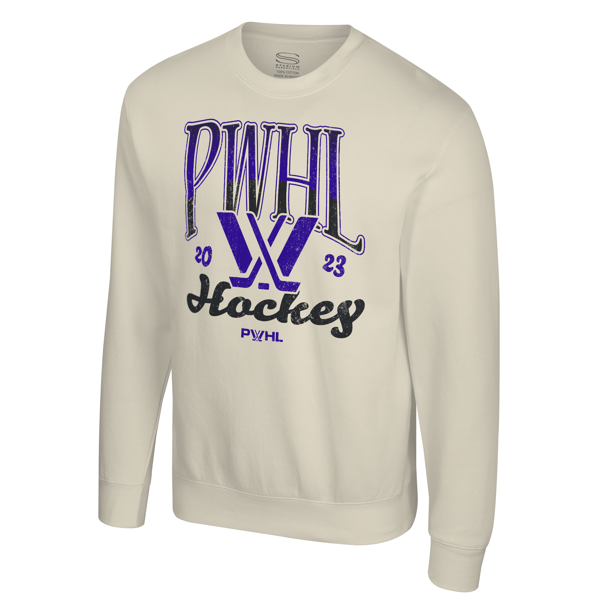 PWHL Adult Stadium Essentials Sky High II Fleece Crew - Crewneck in Sand