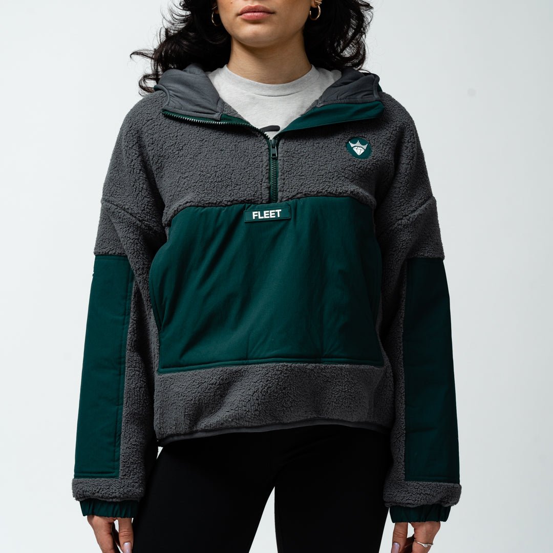 Boston Fleet Adult Royalty Sherpa Half Zip Jacket - Jacket in Green