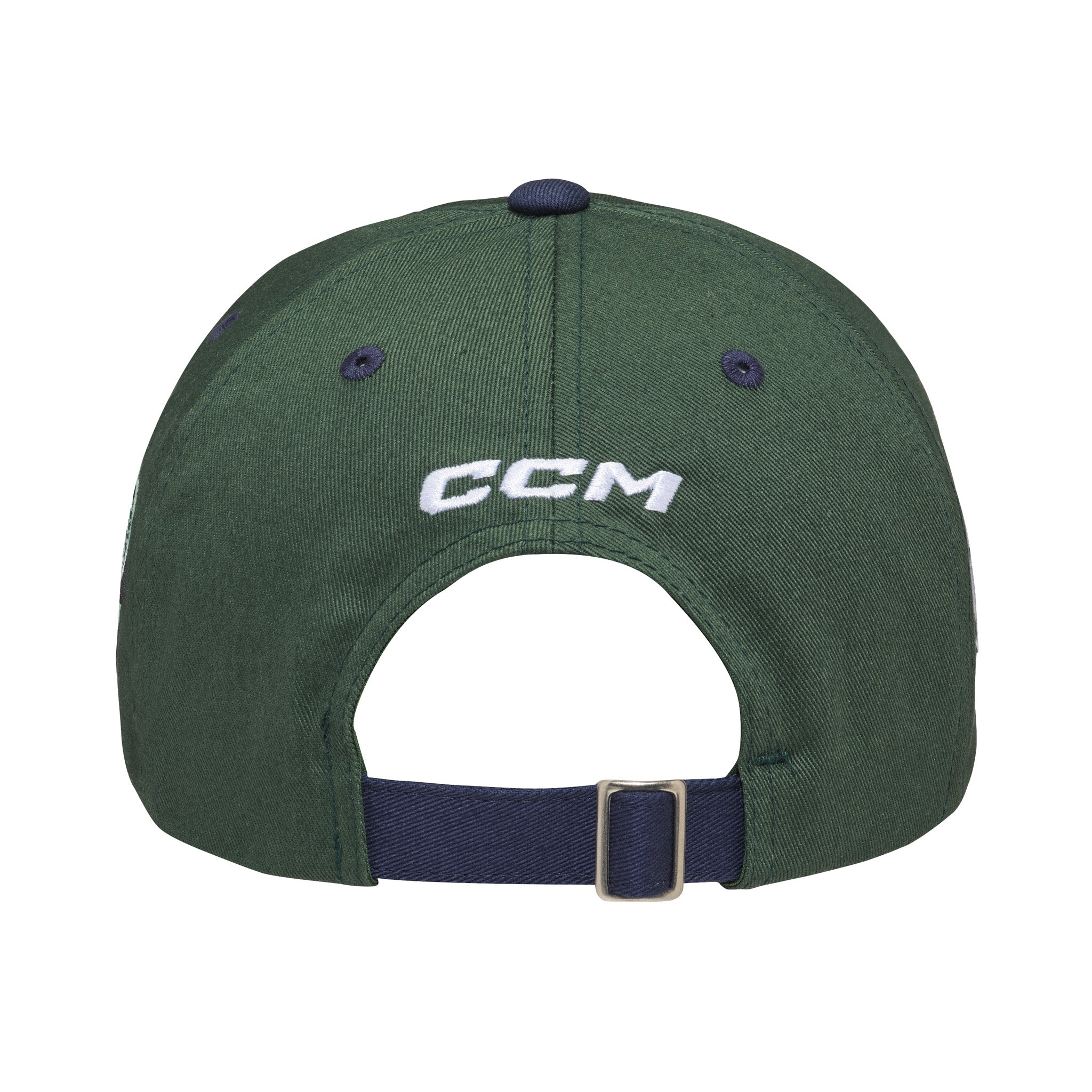 Green cap with CCM logo on the back against a white background